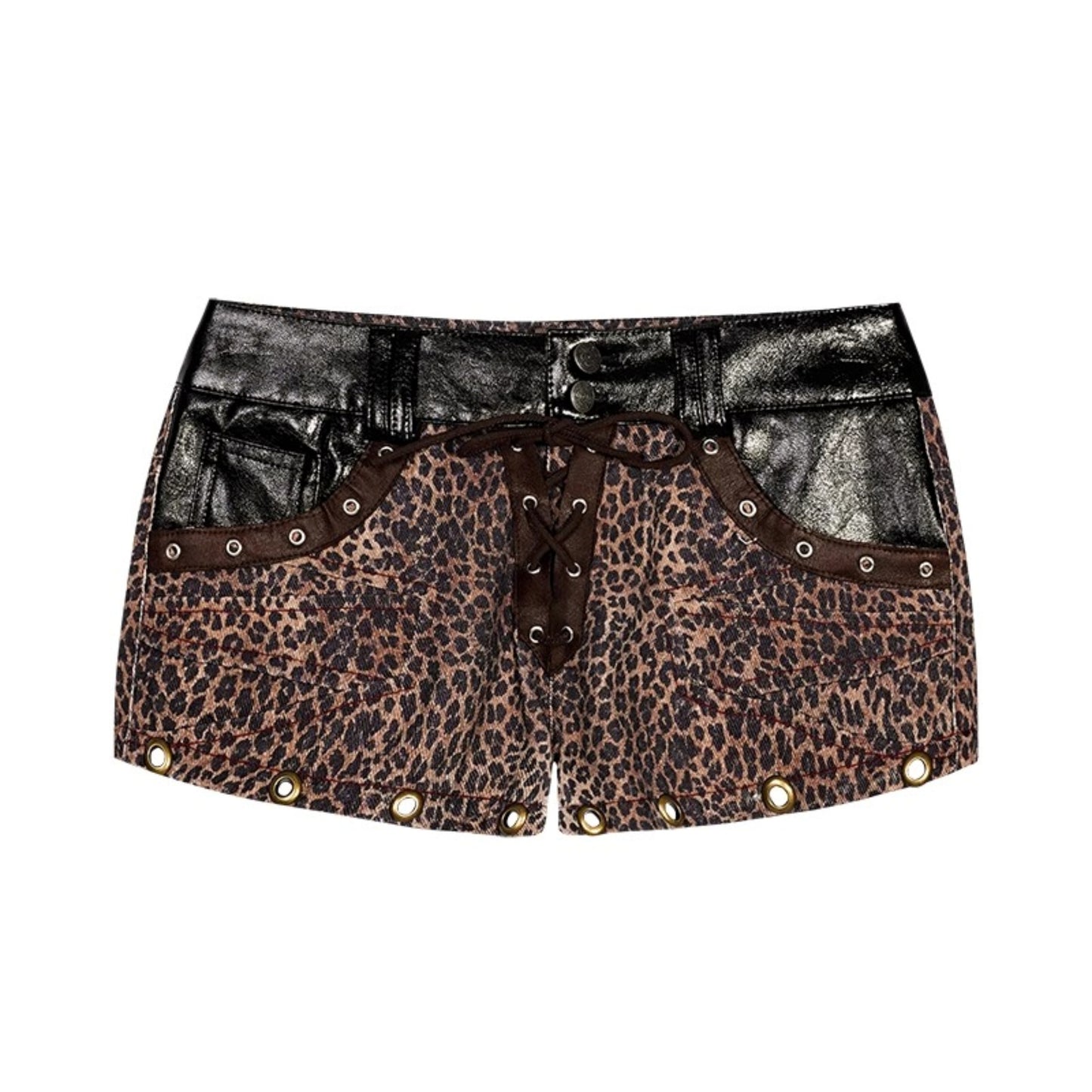 American Retro Leopard Print Shorts
