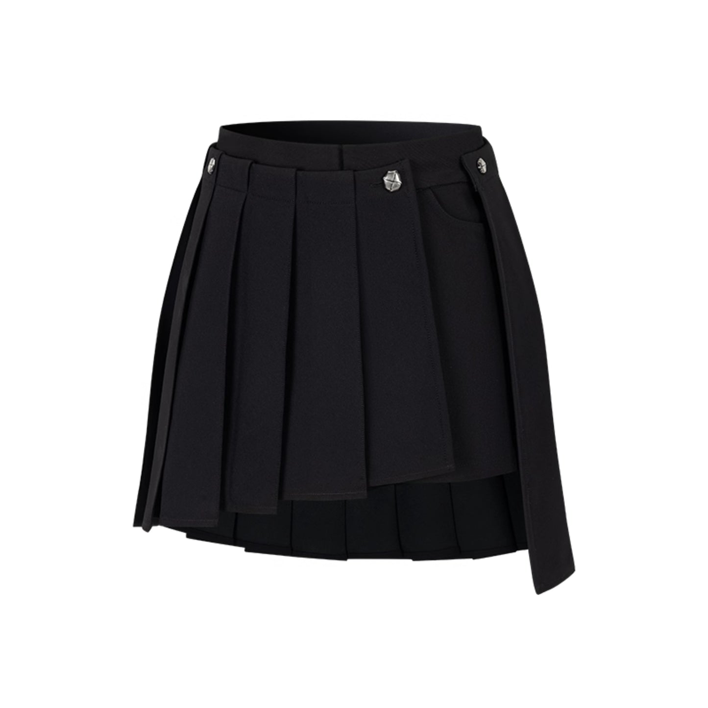 Shadow Pleated Short Skirt