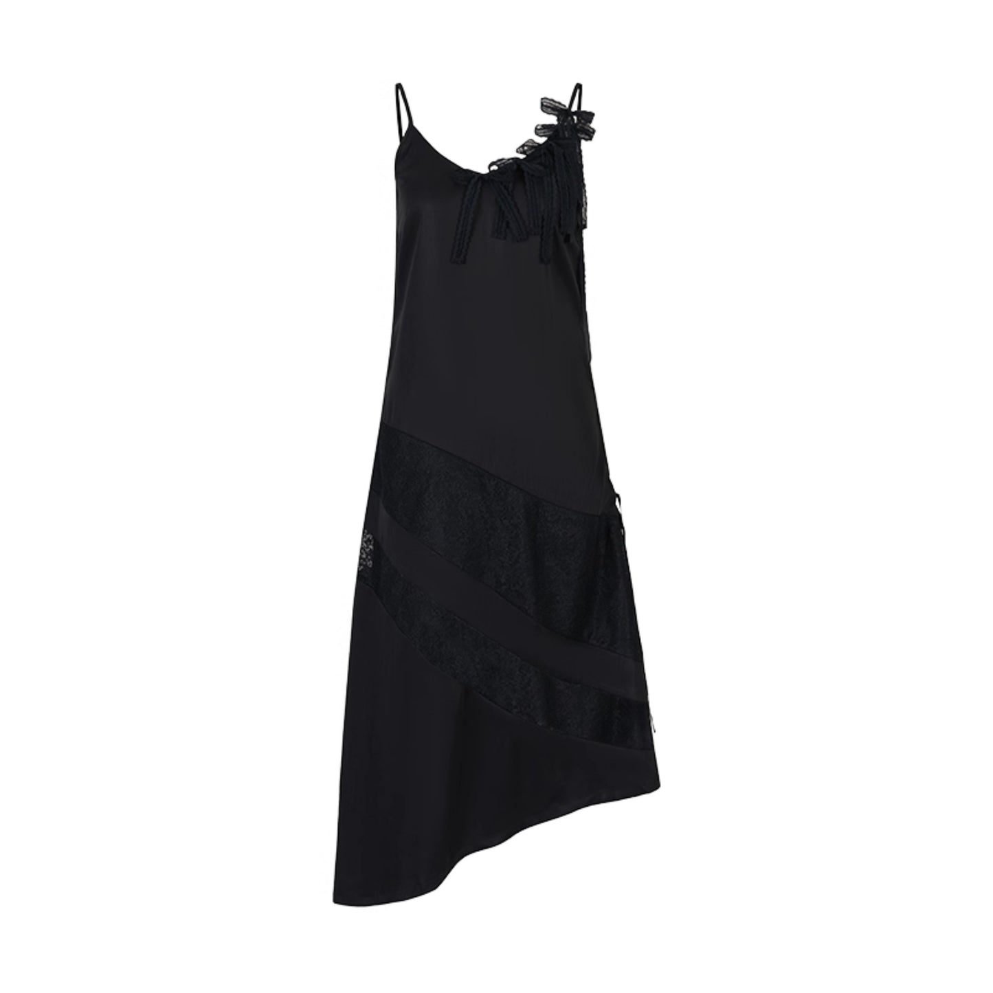 Dark Silk Butterfly Wings Slip Dress