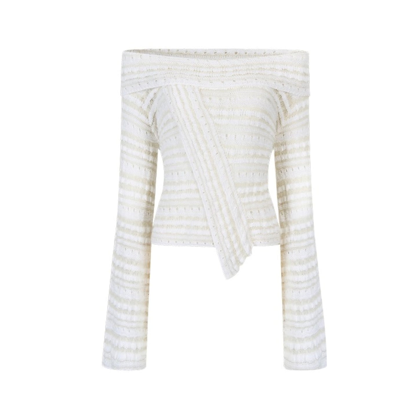 Clouds Knitted One-Shoulder Blouse