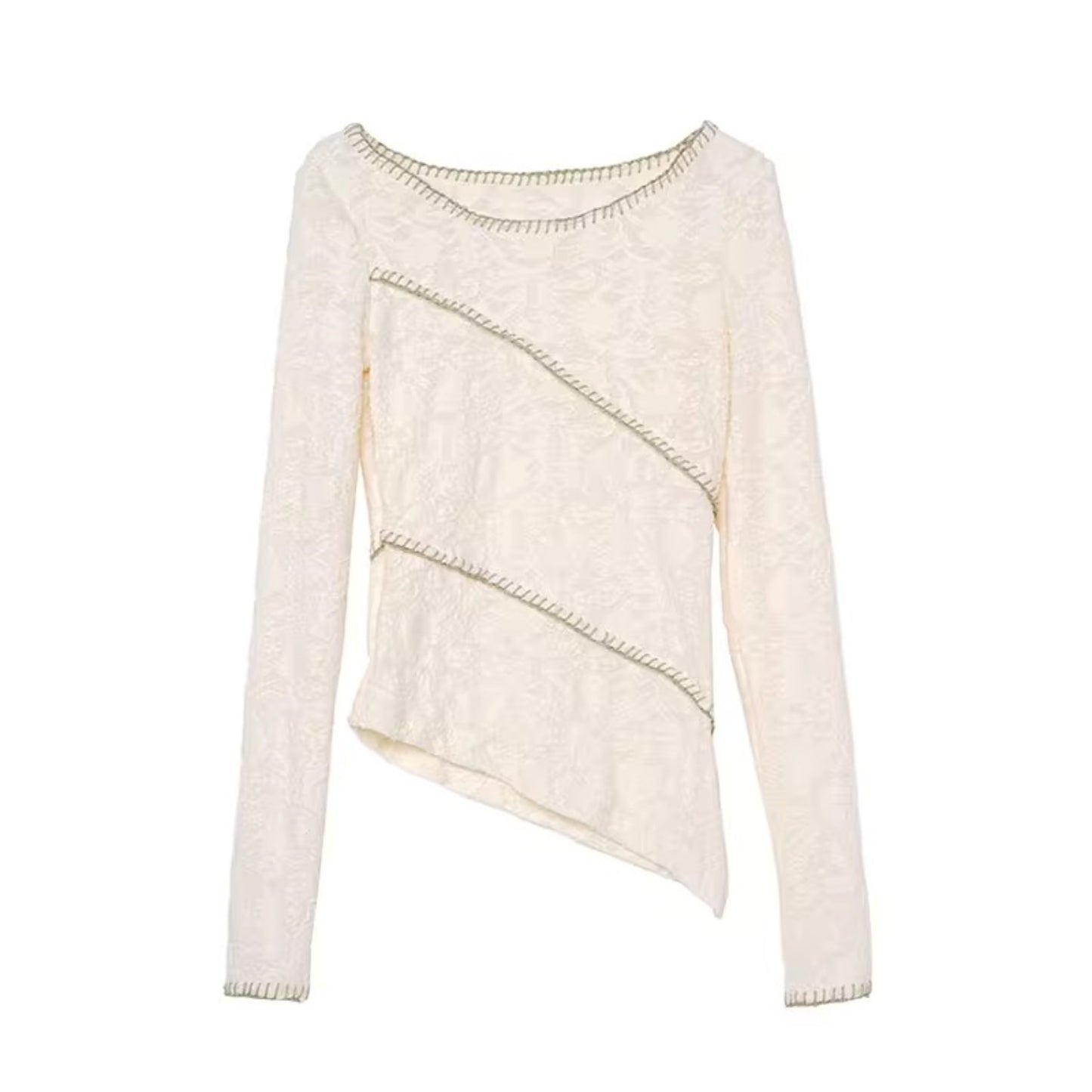 Slim Jacquard Knit Base Layer Top