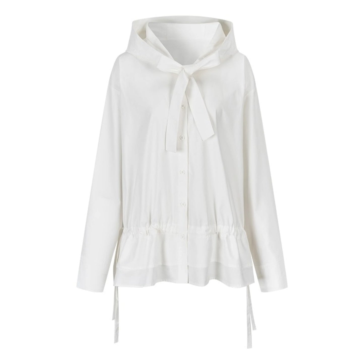 Constriction Silhouette Hooded Shirt