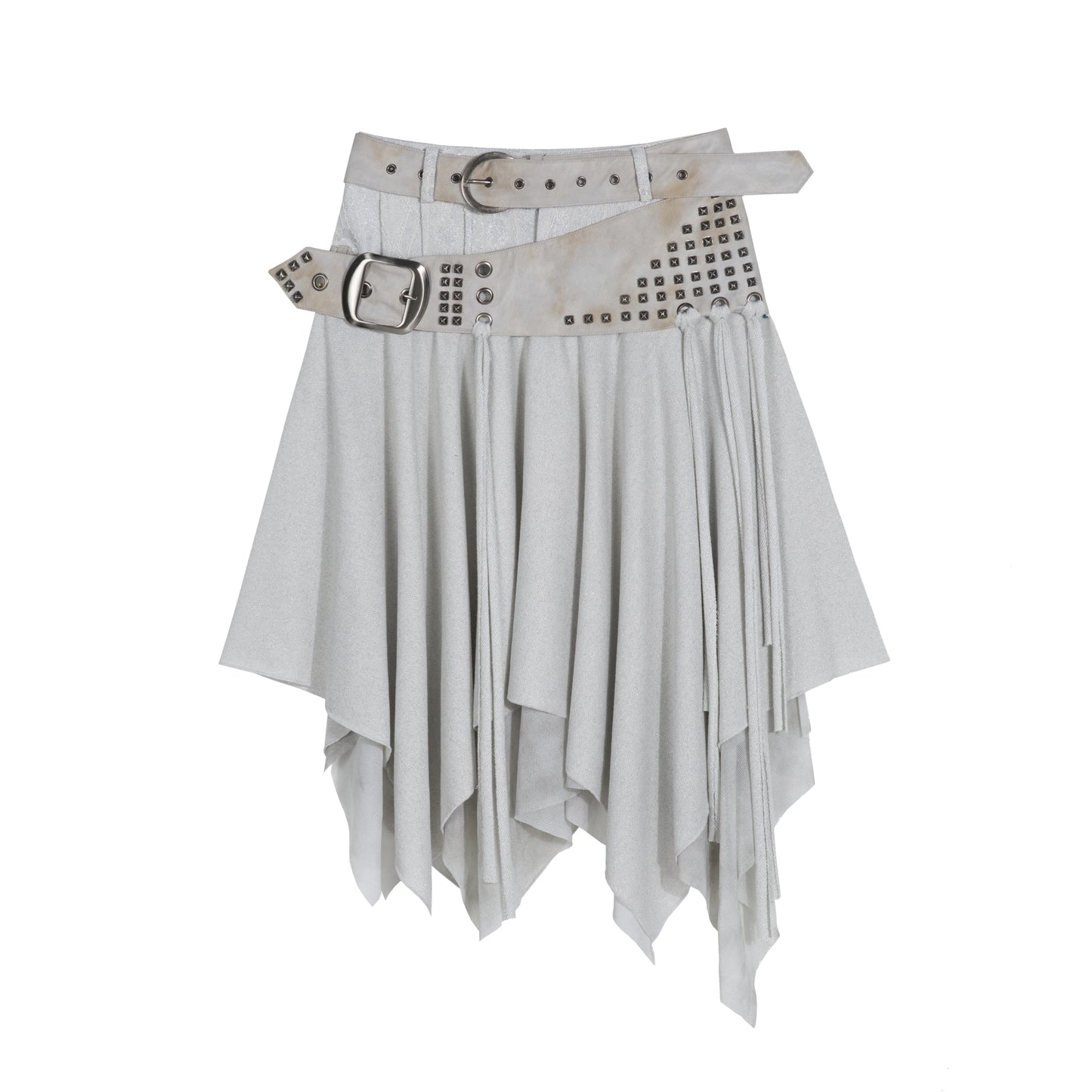 Irregular Multi Layer Rivet Skirt