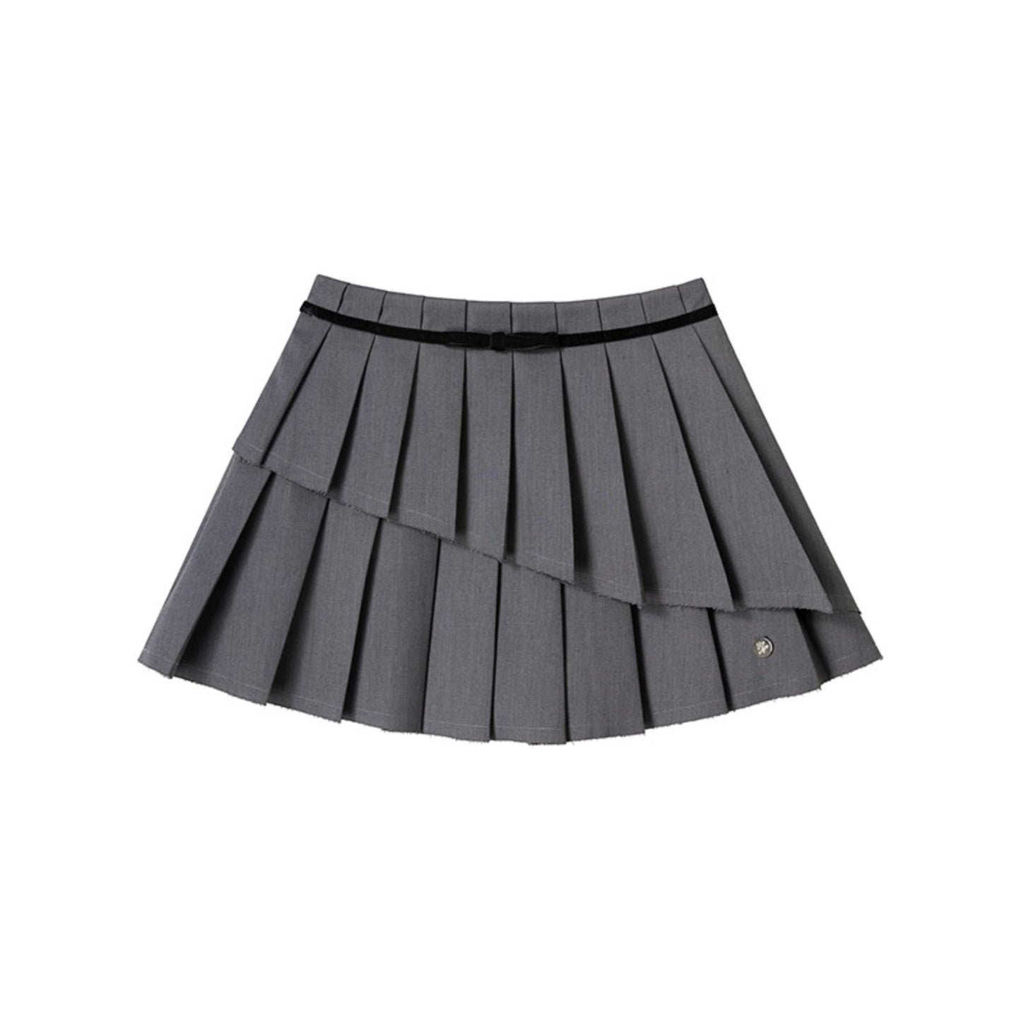 Irregular Hem A-Line Pleated Skirt