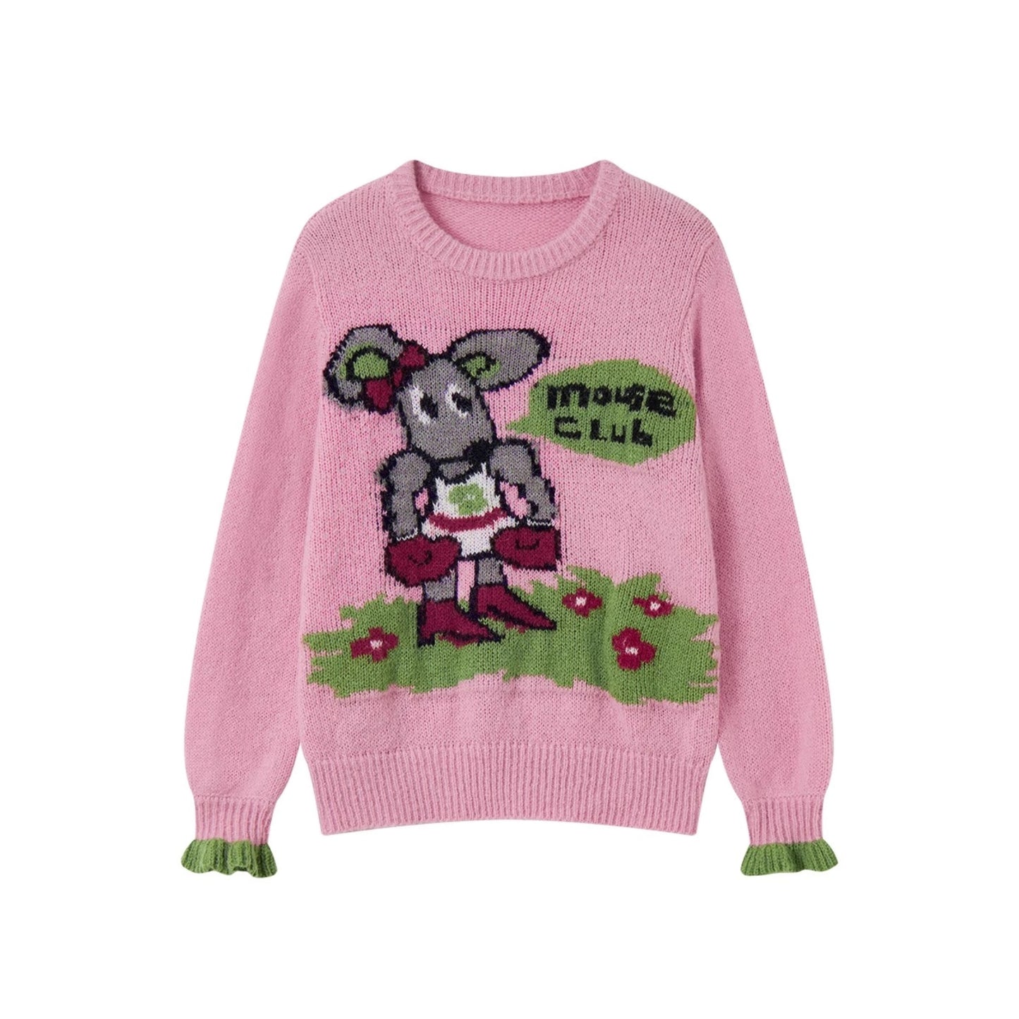 Pink Mouse Long Sleeve Sweater
