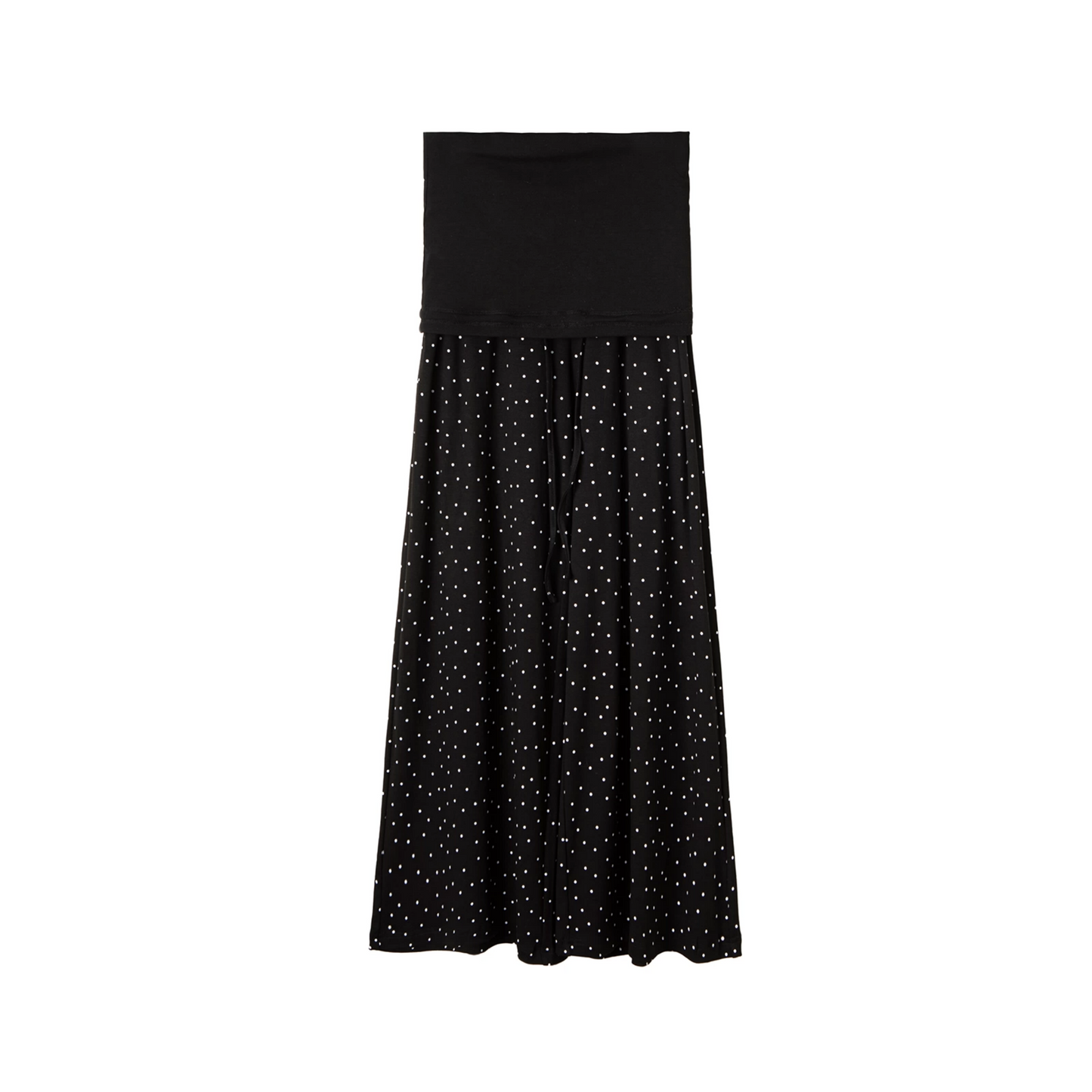 Retro Polka Dot Foldable Strapless Wide Leg Trousers