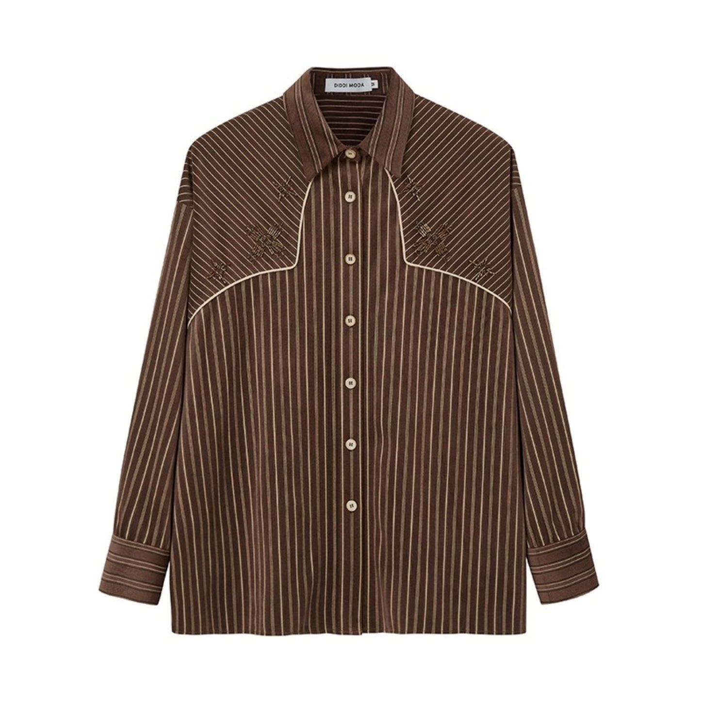 Suede Beaded Embroidered Shirt