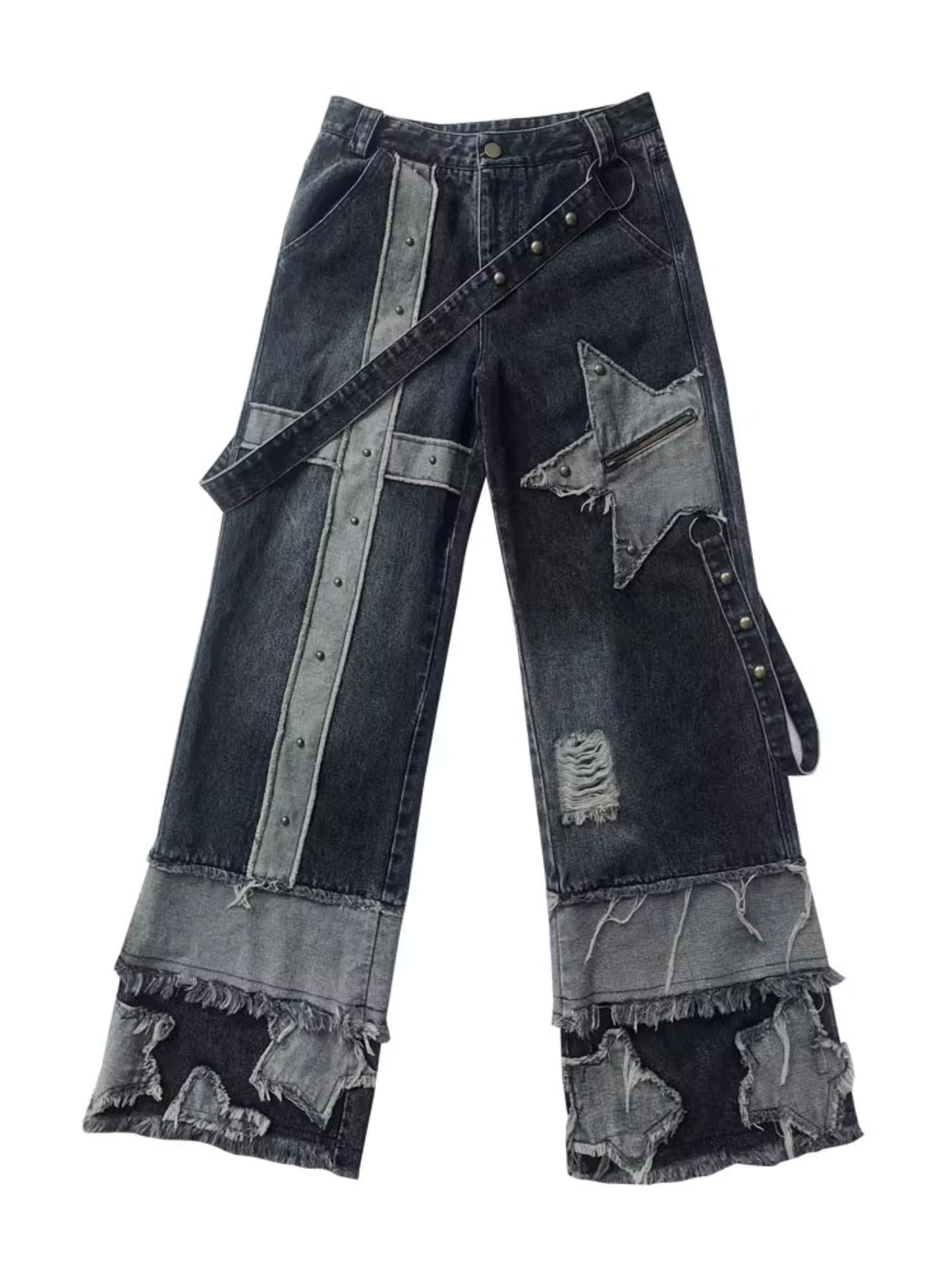 Denim Wide-Leg Trousers