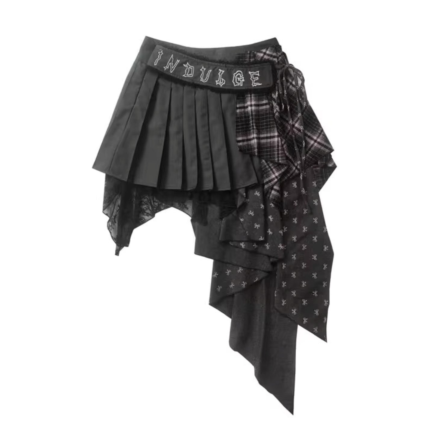 Plaid Embroidery Skirt