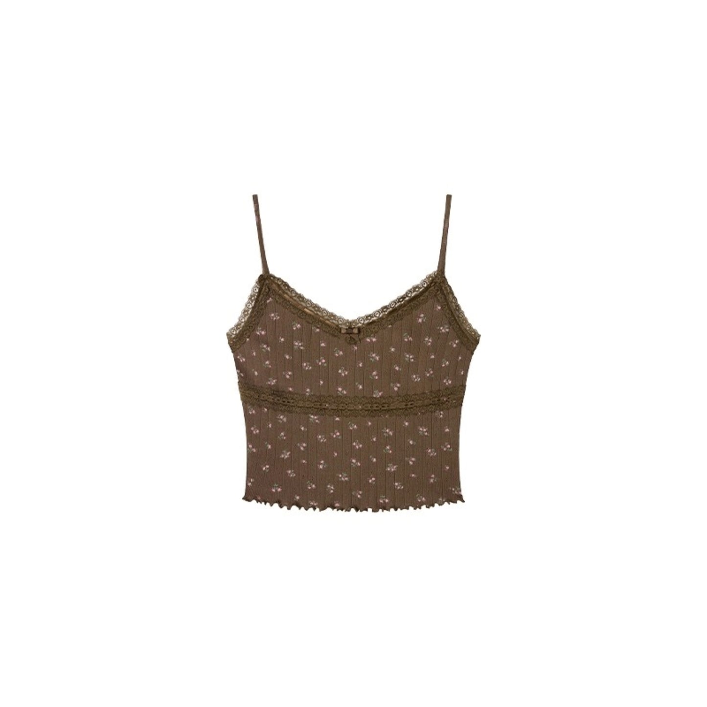 Short Floral Cardigan And Camisole