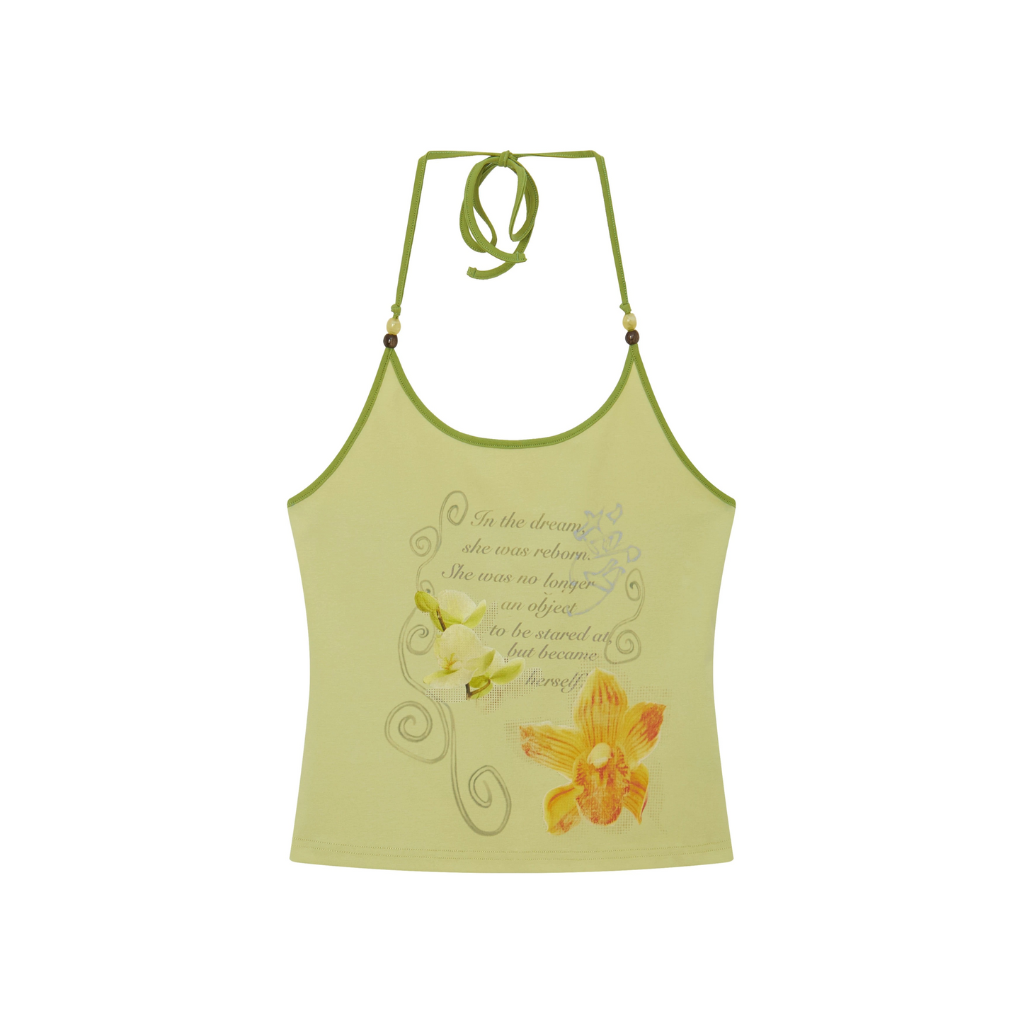 Colorful Floral Beaded Halter Top