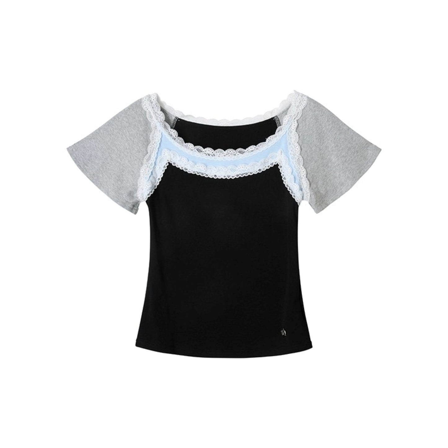 Lace Fake Two-Piece Slim Top