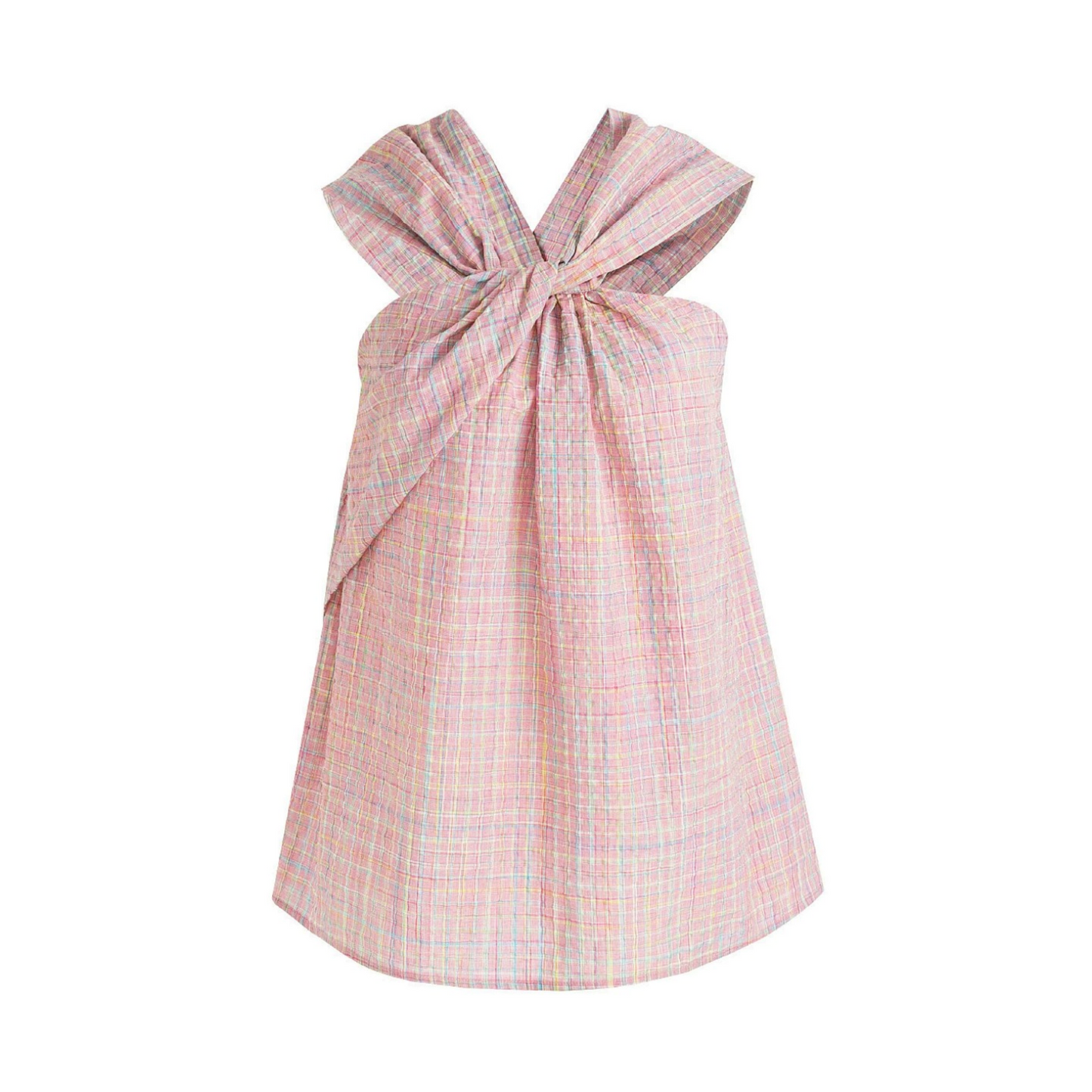 Plaid French Knot Top