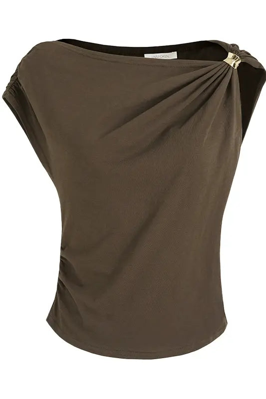 Dark Brown Slim Elegant Tee