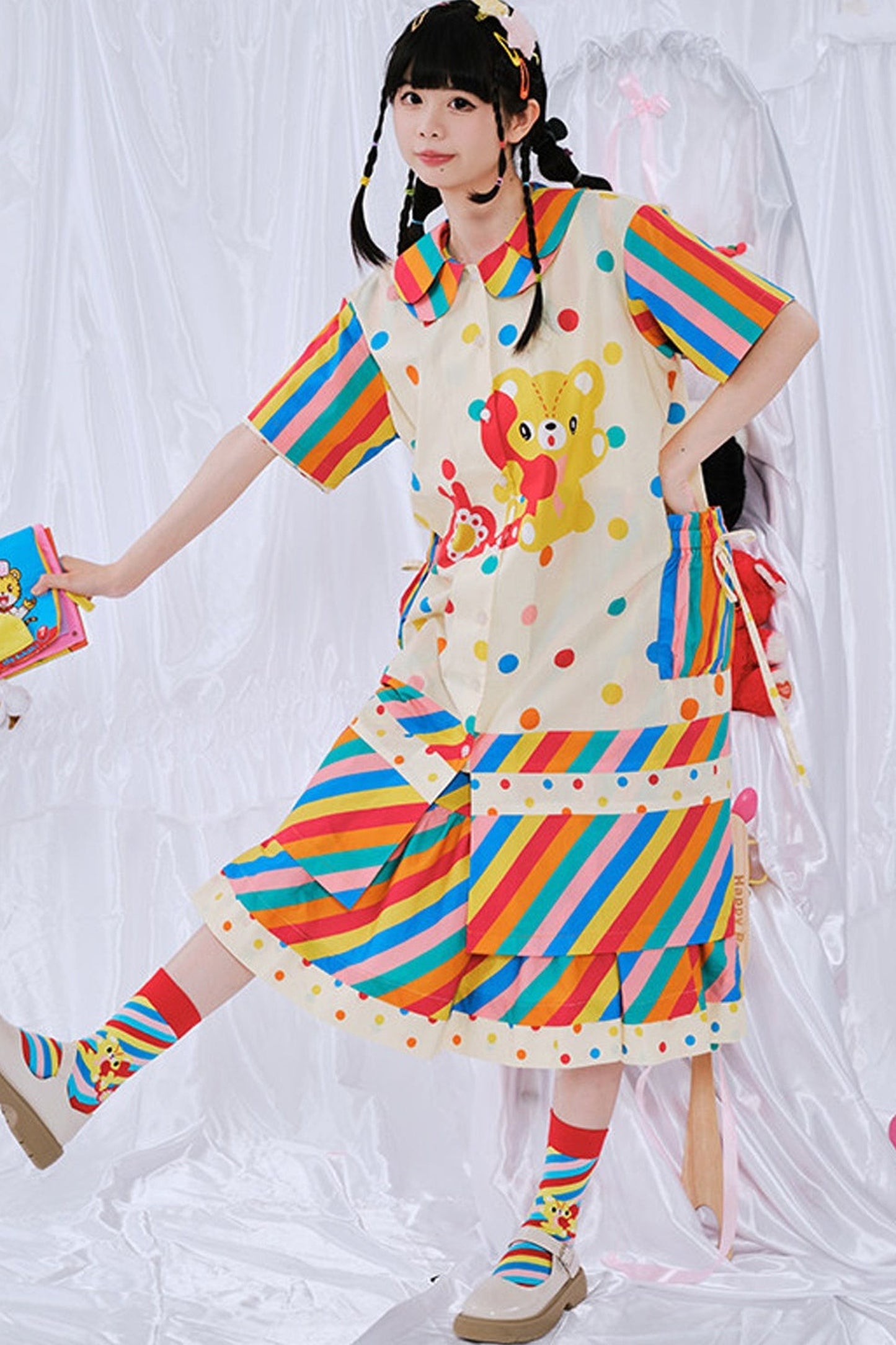 Rainbow Diary Hemdblusenkleid