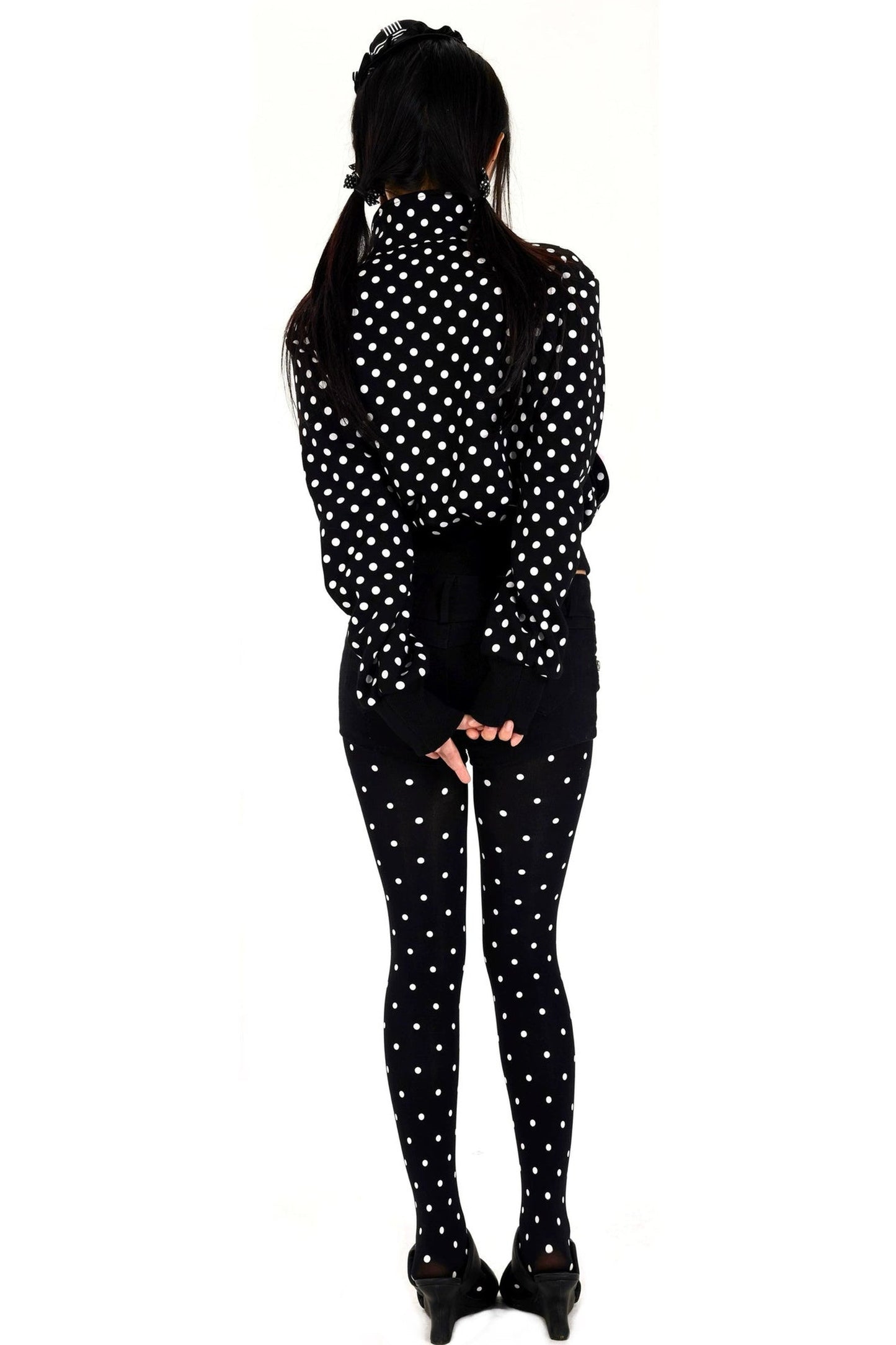 Polka Dot Bow Sweatshirt Jacket