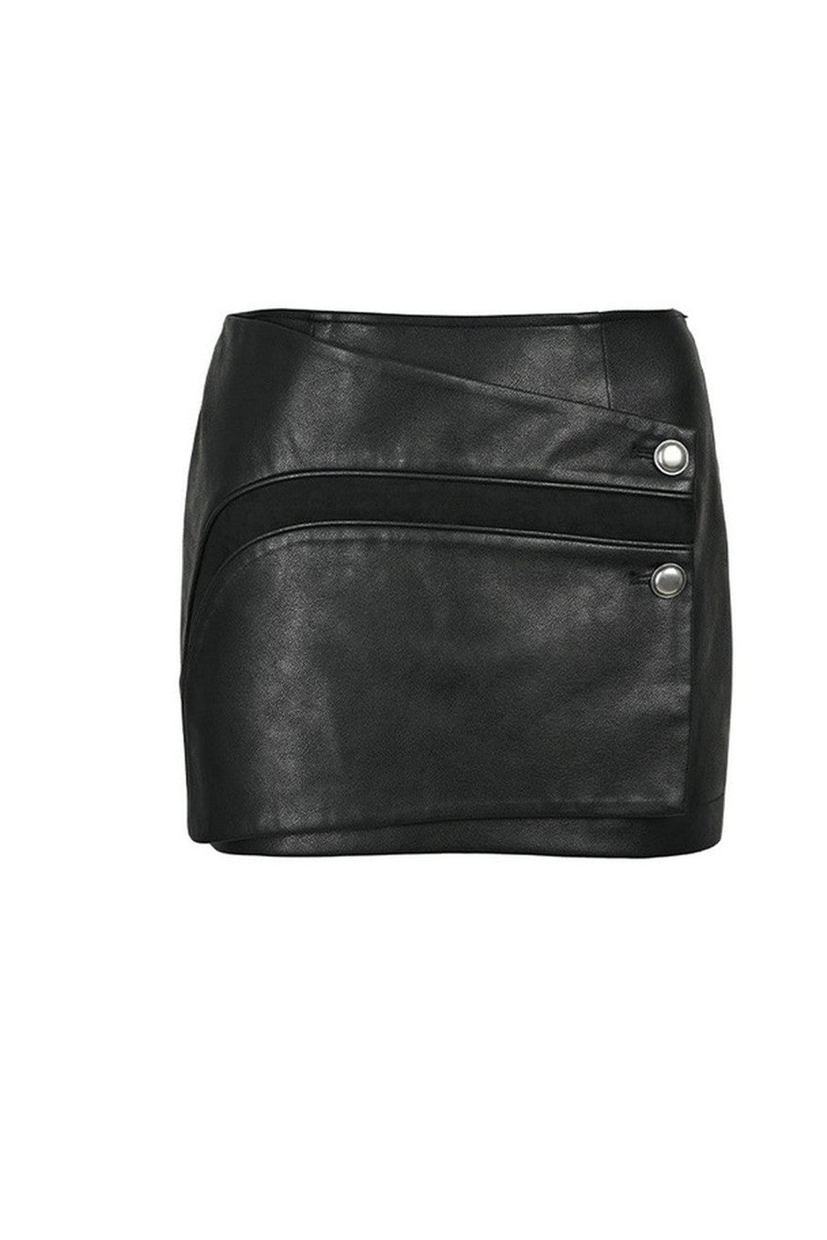 High-Cut Spliced PU Skirt