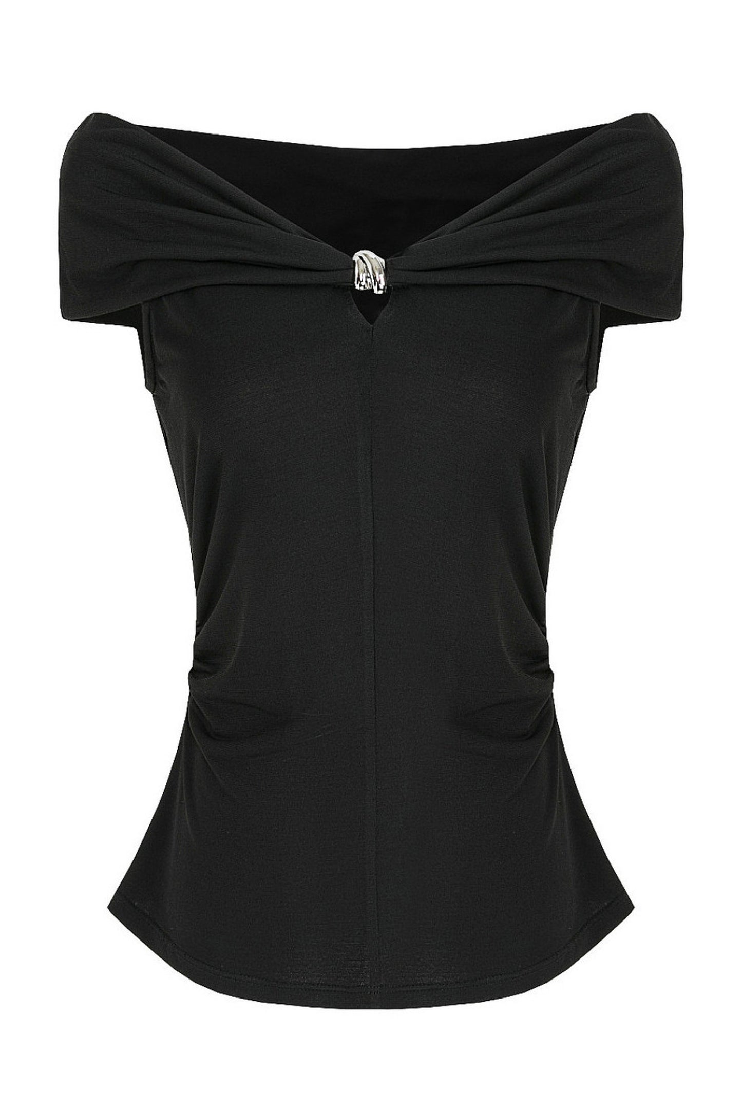 French Twist Knot Off-Shoulder Top
