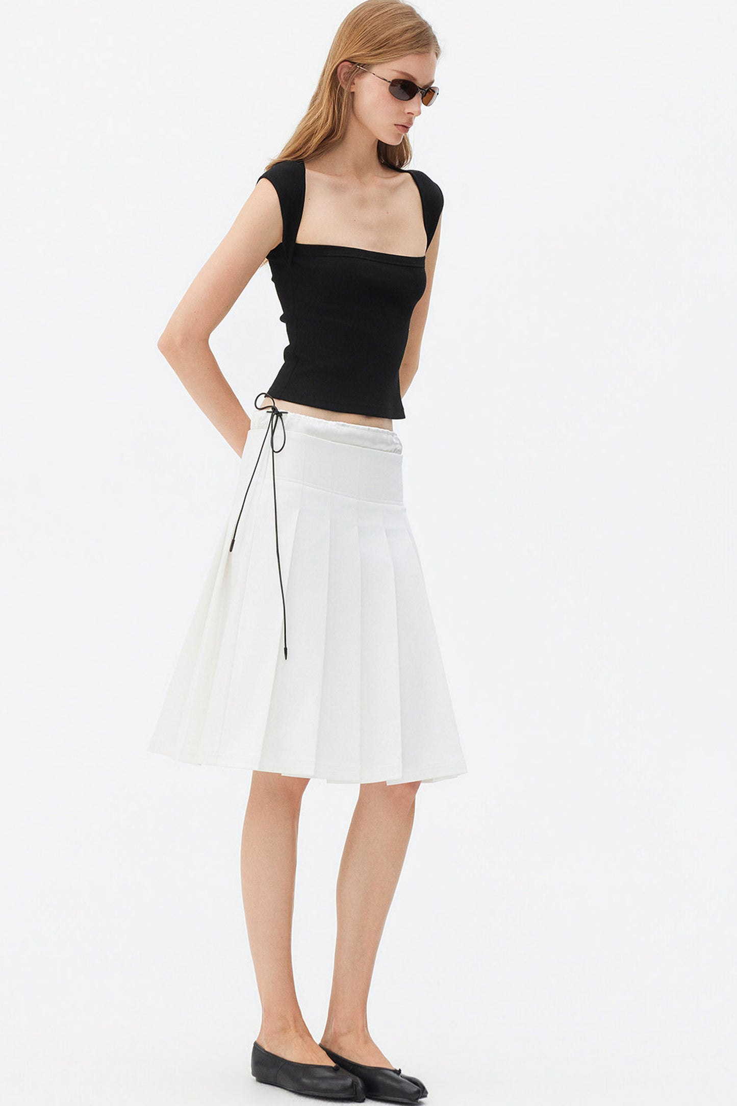 Square Neck Sleeveless Knit Tank Top