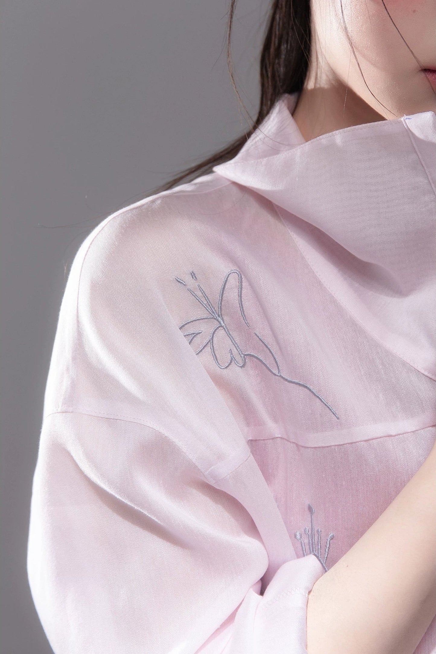 Ice Pink Embroidered Shirt