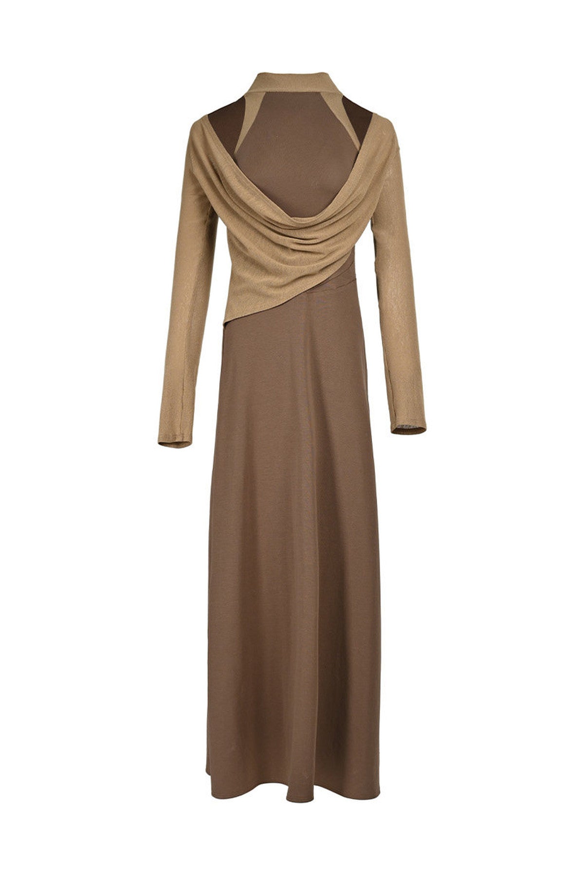 High-Elastic Spliced Pleated Long Dress