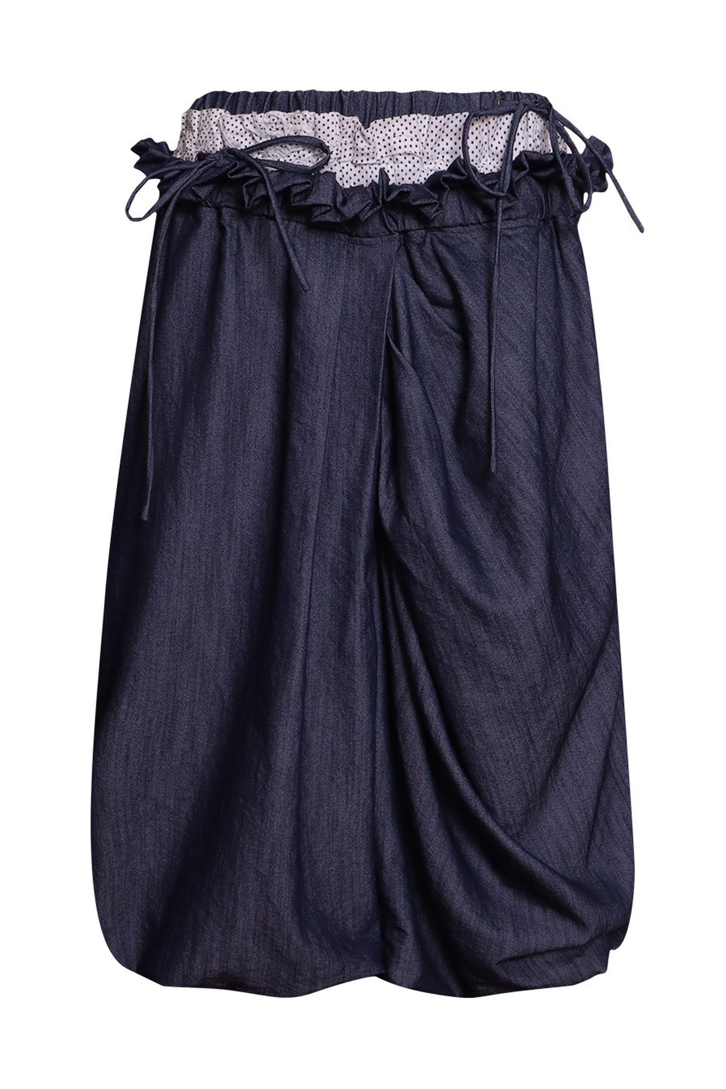 Patchwork Asymmetrical Wide-Leg Pants
