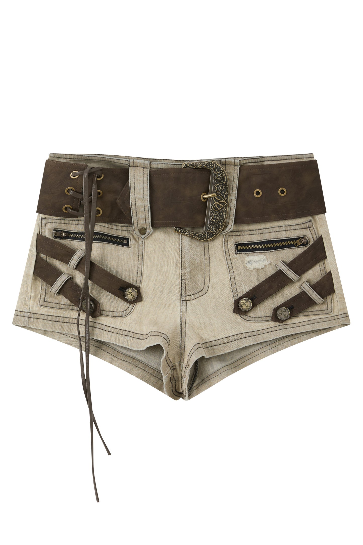 Pantaloni estivi ultra corti con cintura