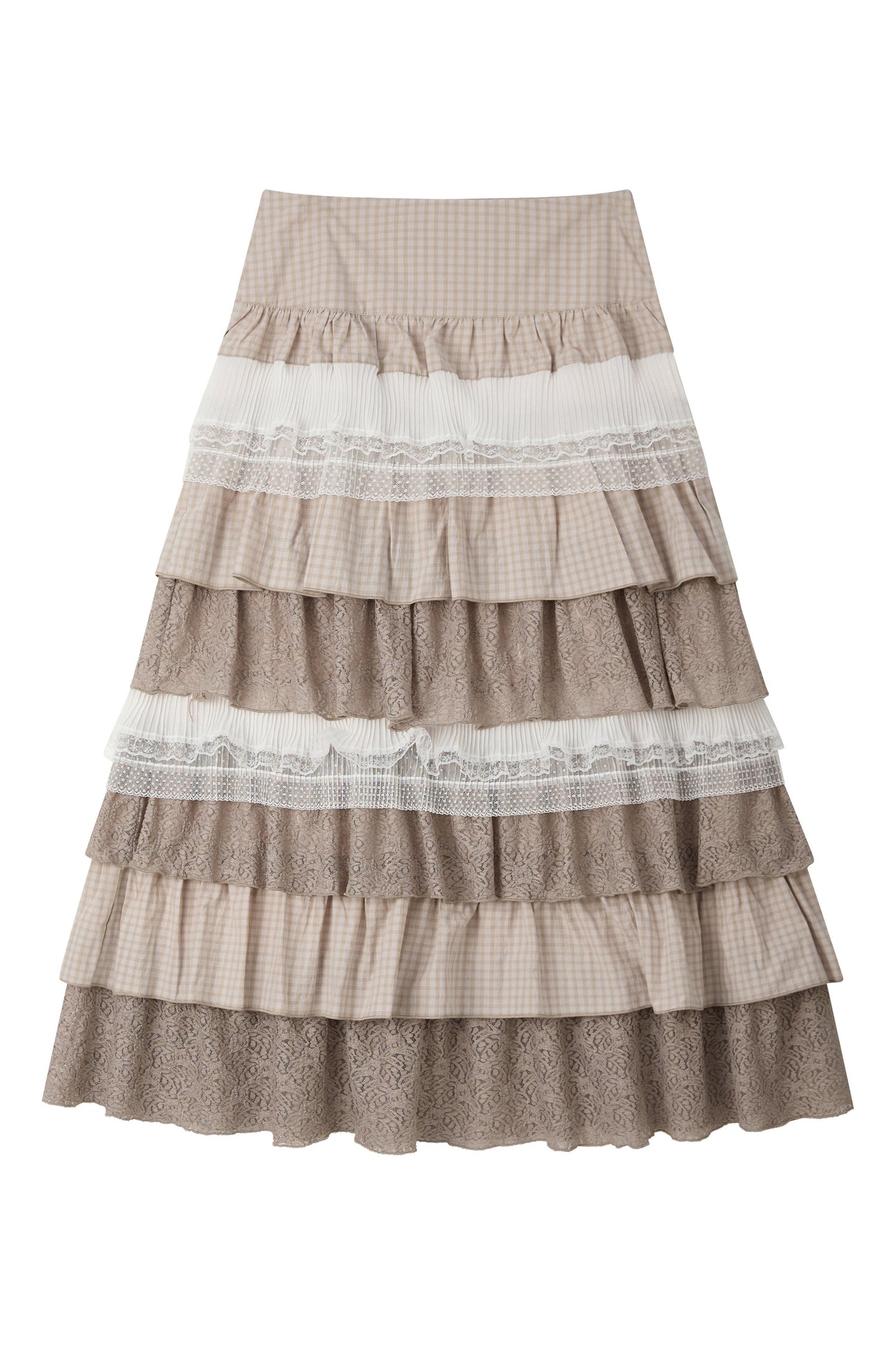 Ruffled A-Line Midi Skirt