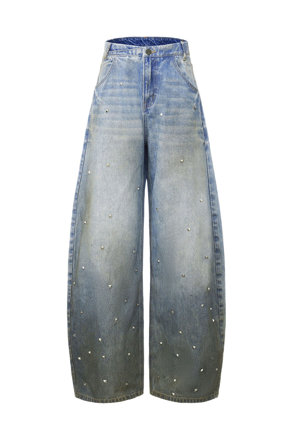 Metal Triangle Rivet Denim Jeans