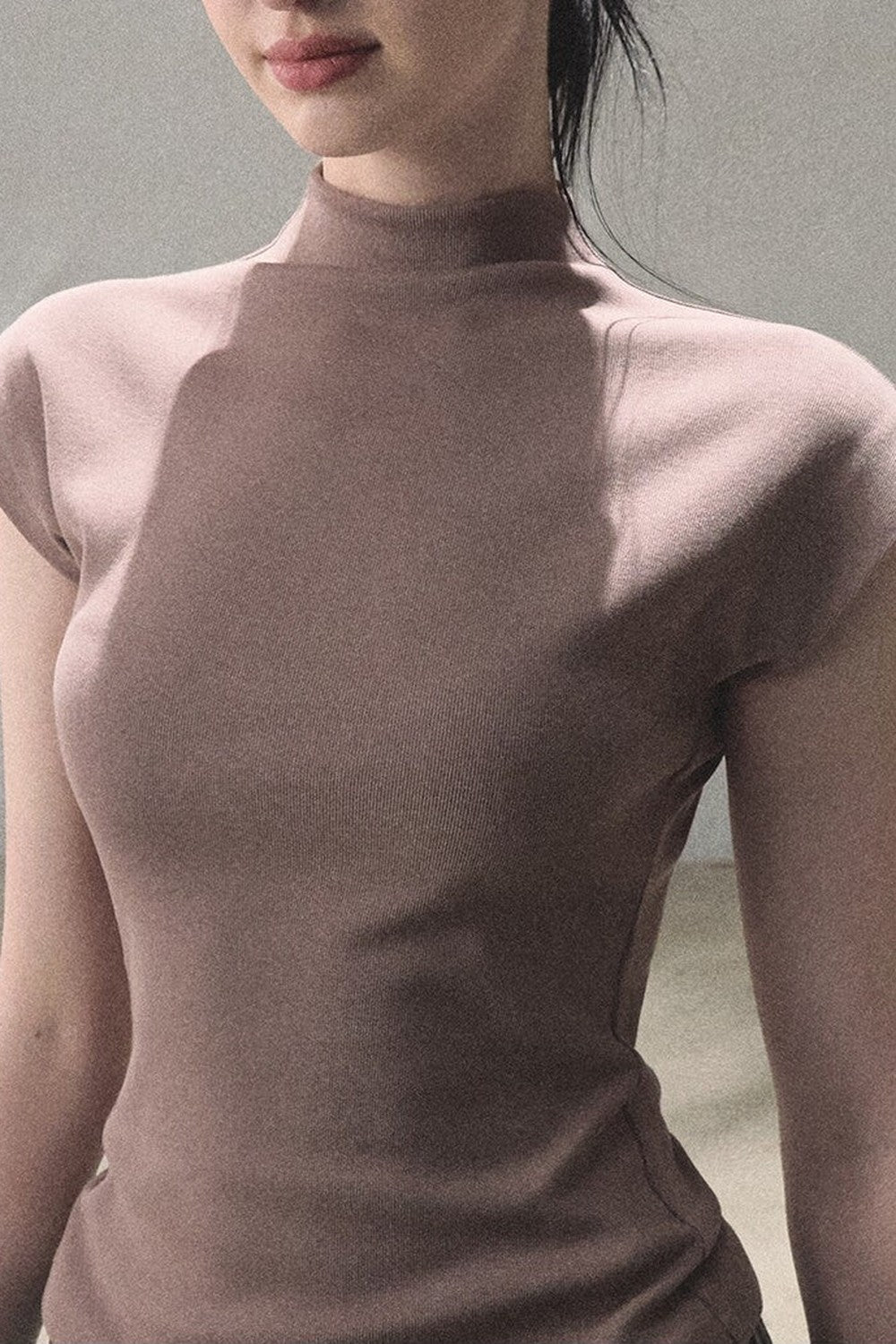 Ribbed Lyocell Short Sleeve Top