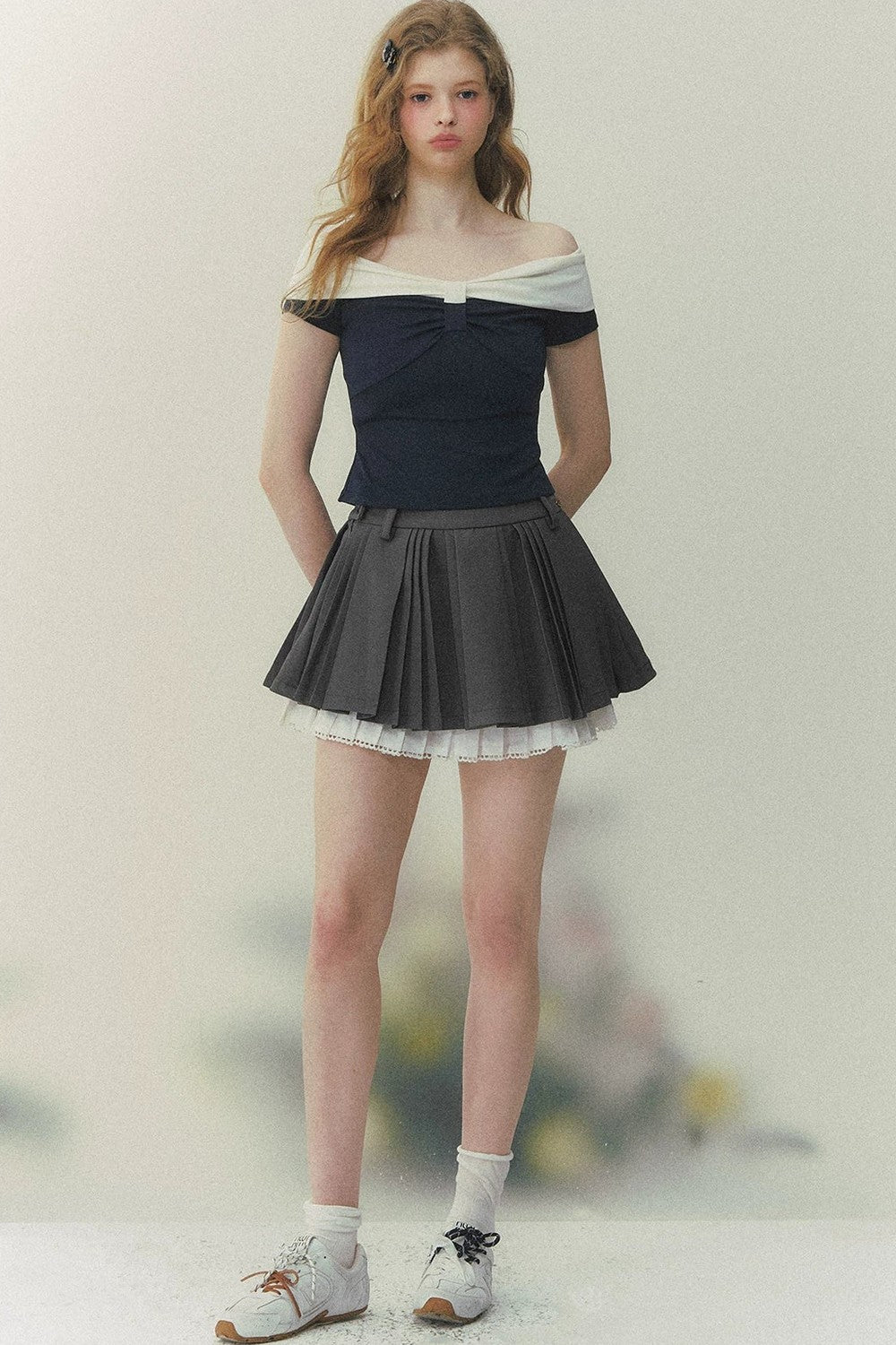 Retro Fake Two-Piece Knit Top