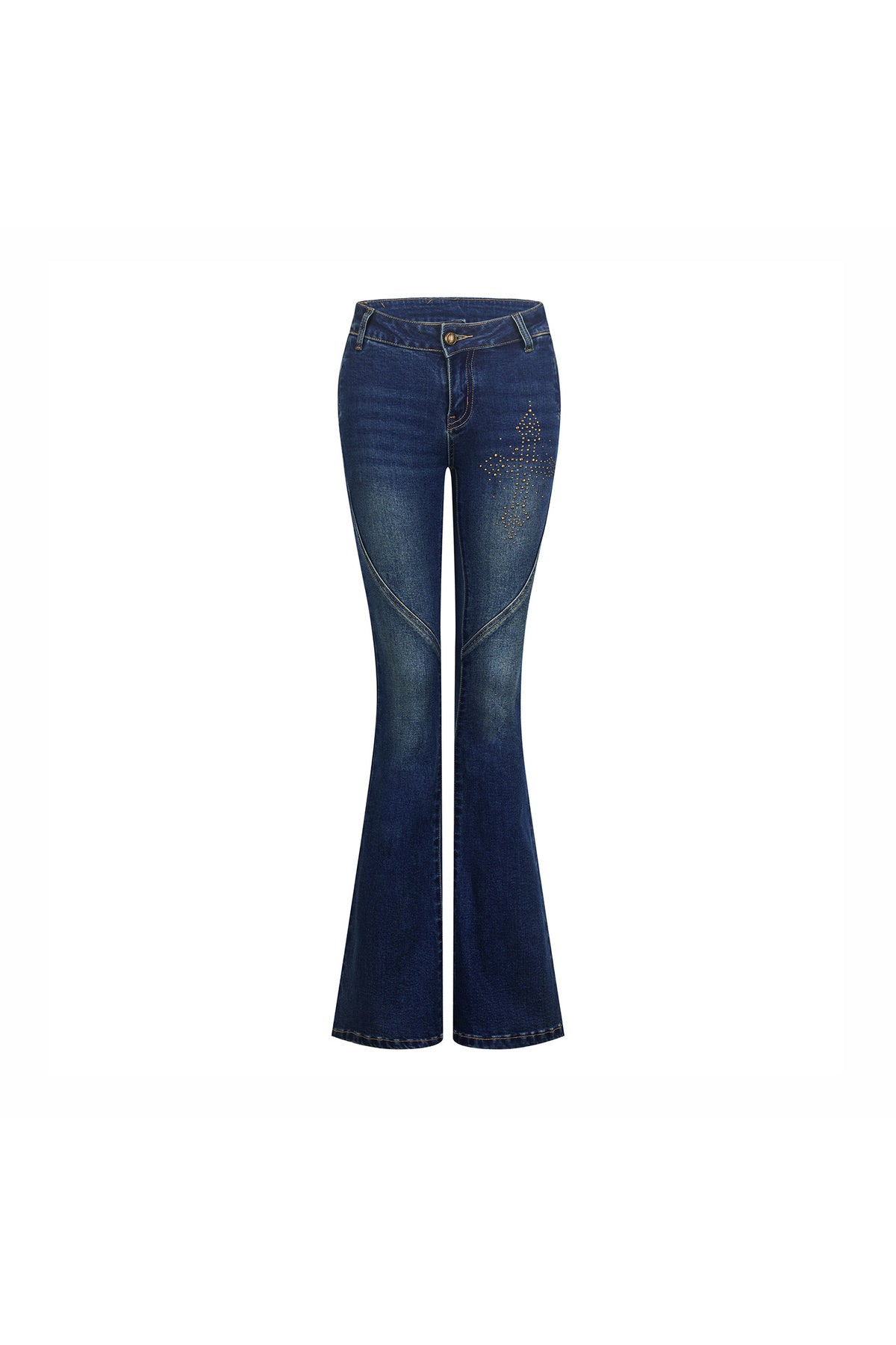 Low-Waist Skinny Flared Denim Jeans