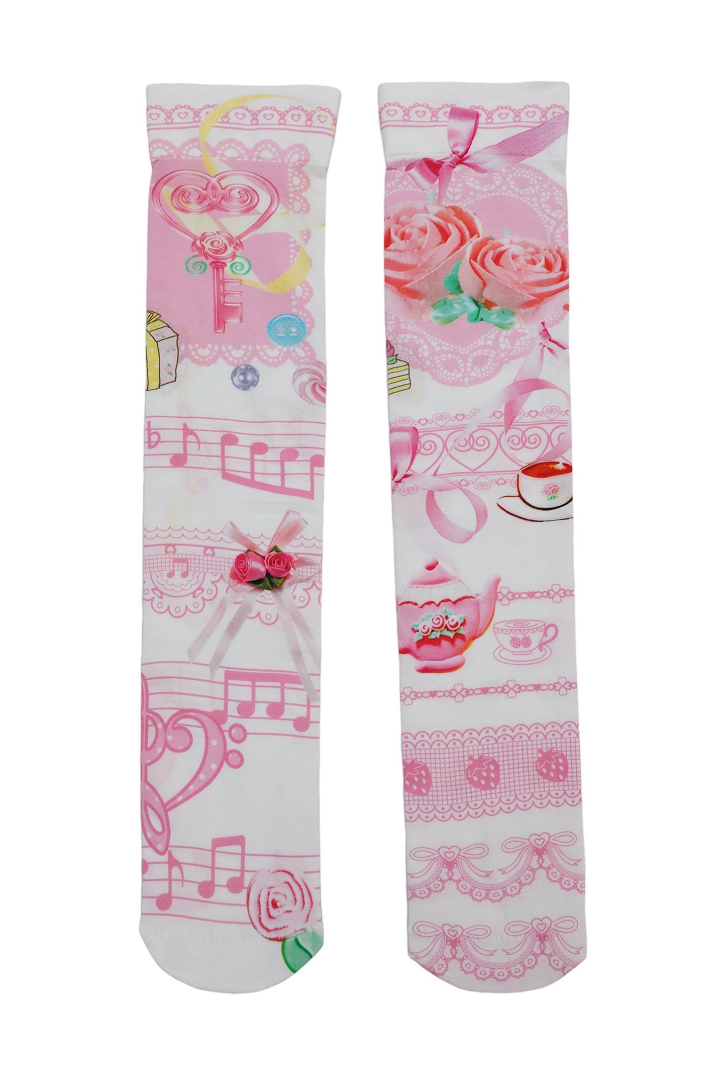 Vintage Print Mid-Calf Socks