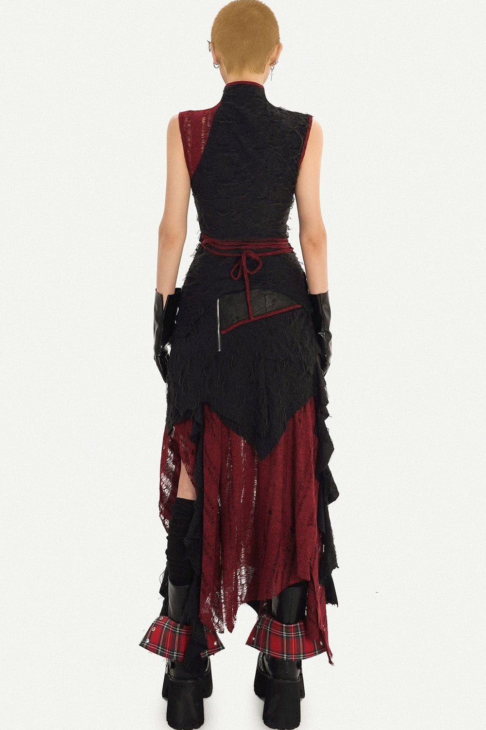Dark A-Line Color-Block Skirt