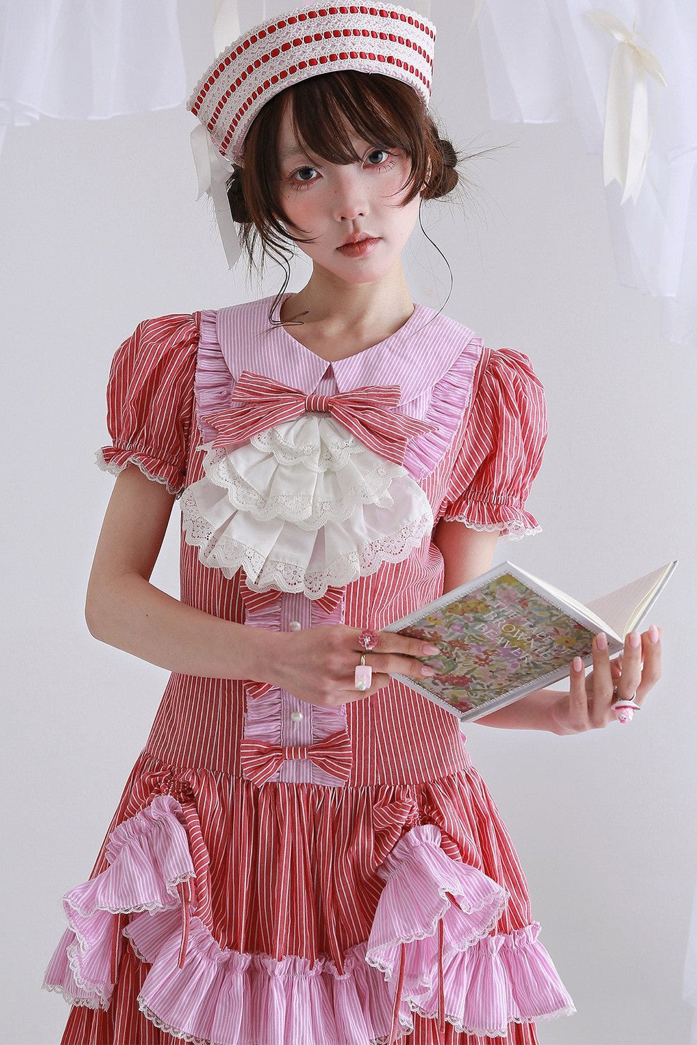 Red Retro Striped Lolita Dress