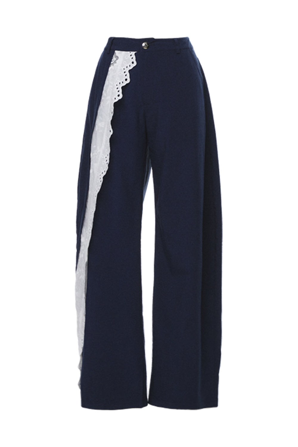 Navy Lace Trim Pants