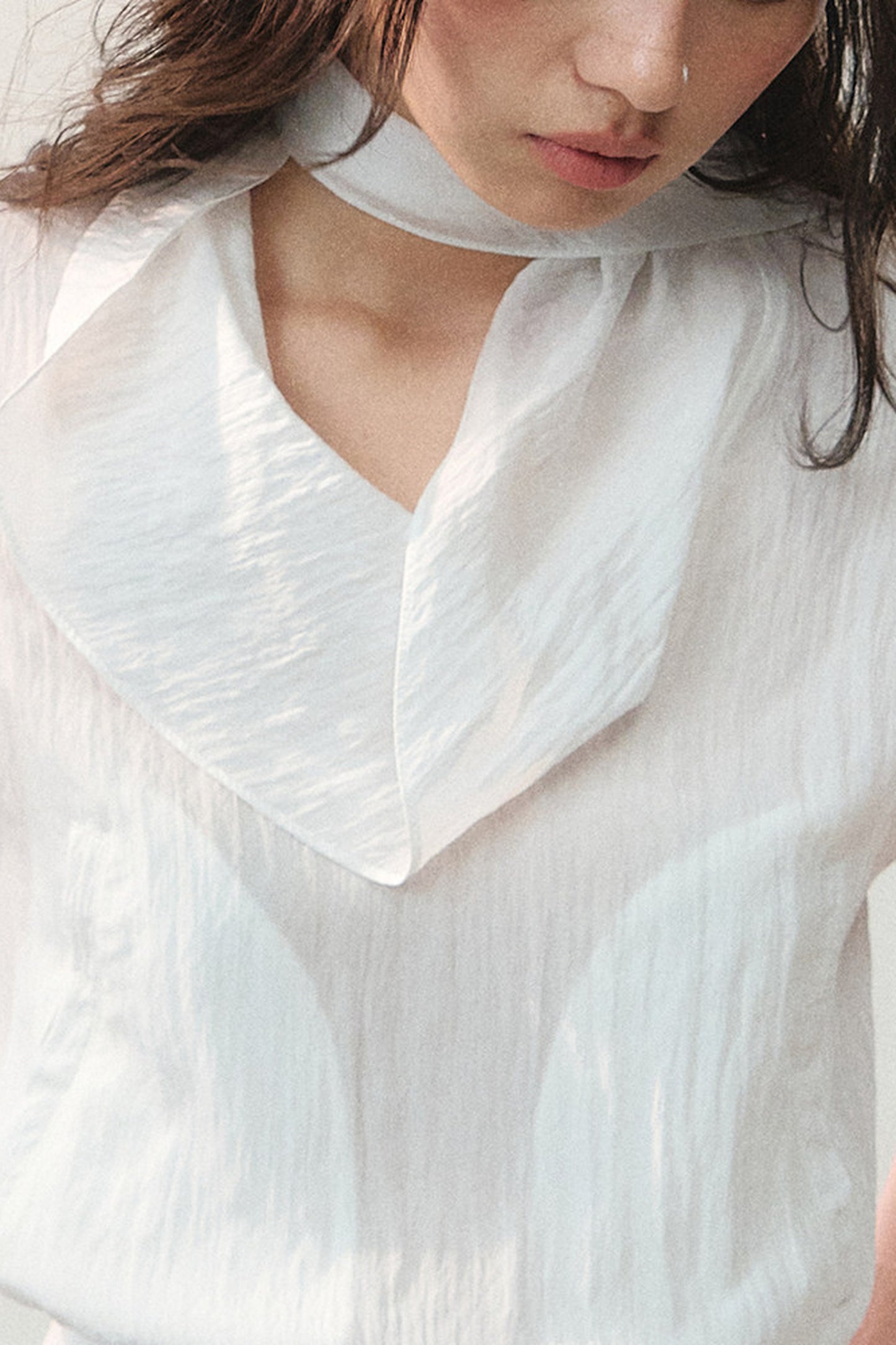 Drape Collar Short Sleeve Shirt