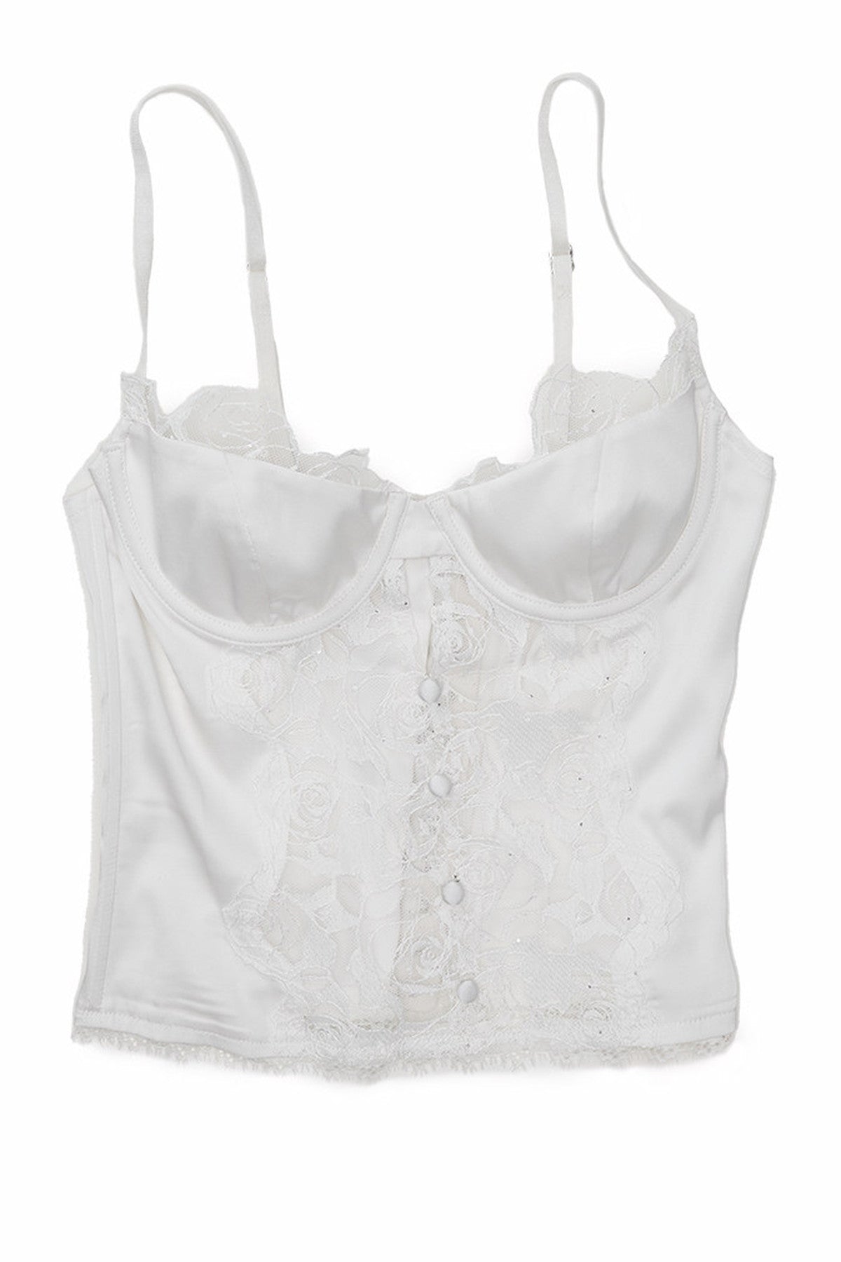 Lace Spliced Satin Corset Camisole
