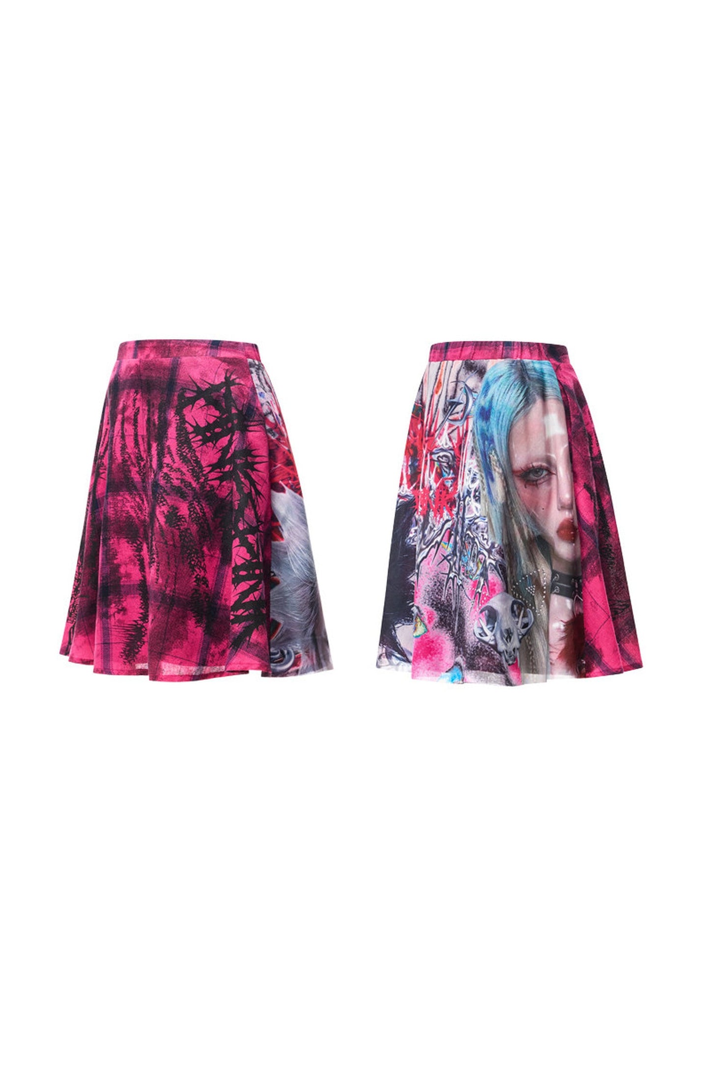 Y2K Pink Plaid Skirt