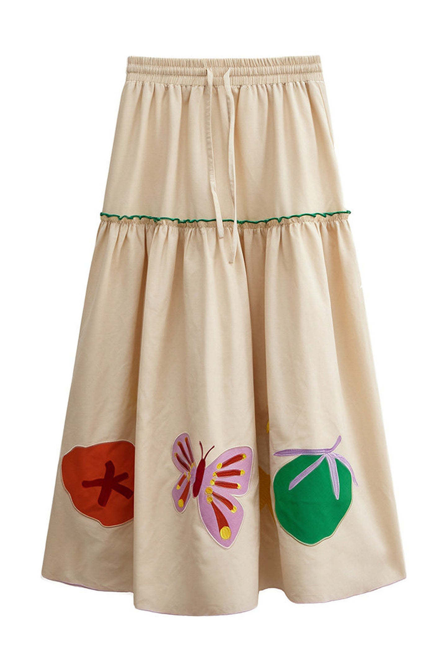 Tencel Butterfly Embroidered Skirt