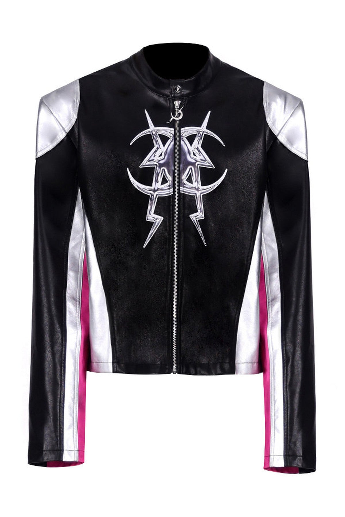 Cyberpunk Leather Shoulder Pad Motorcycle Jacket