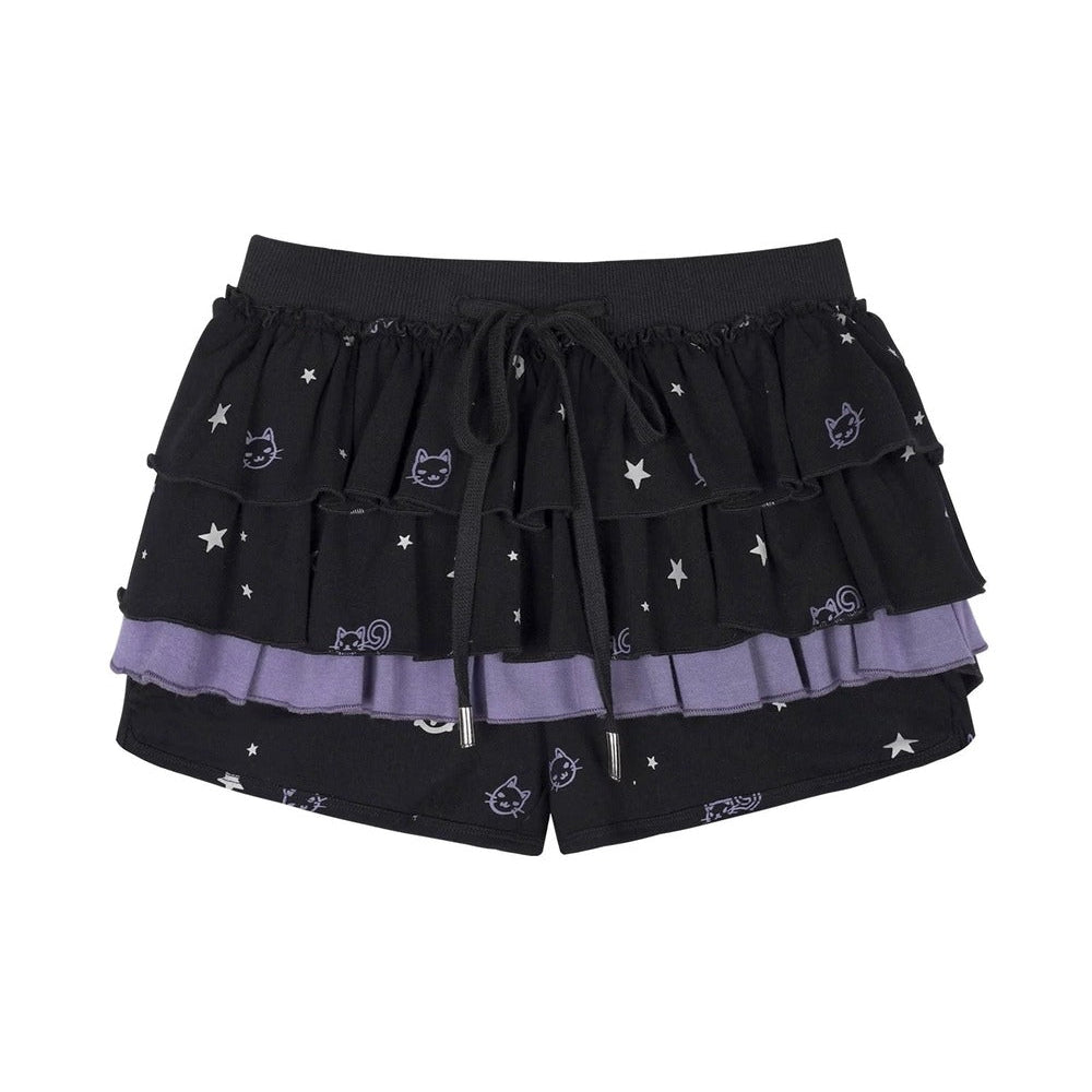 Black and Purple Cake Skirt Set-Up