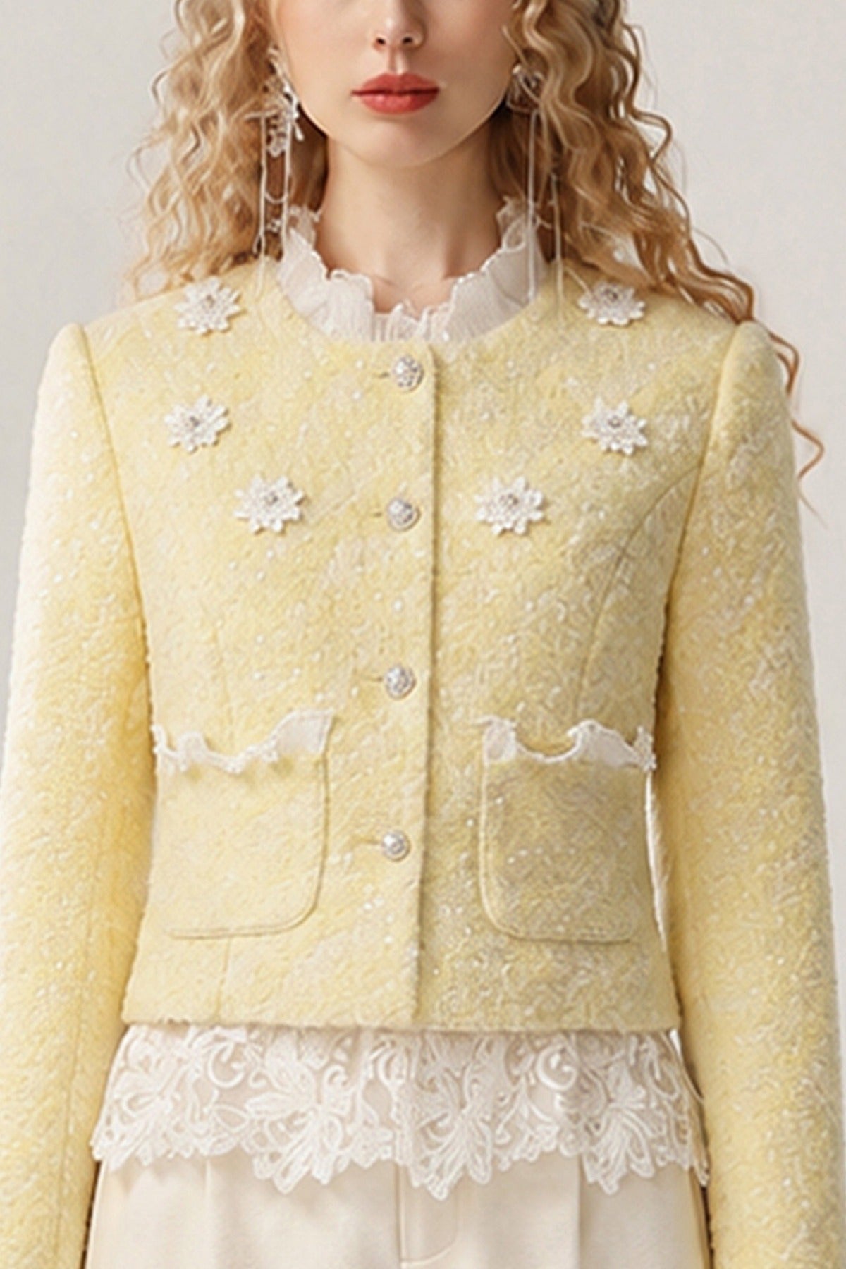Floral Ruffle Short Jacket