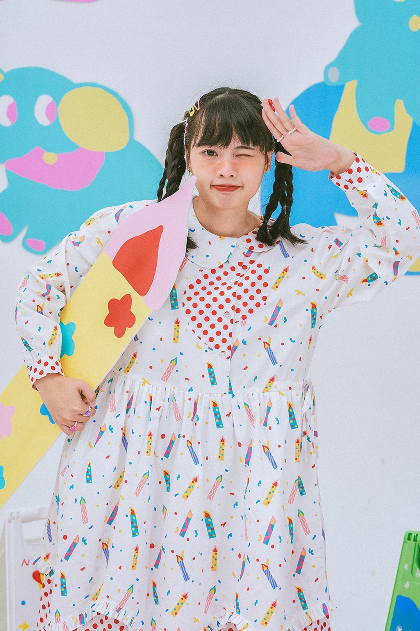 Candle Print Dress