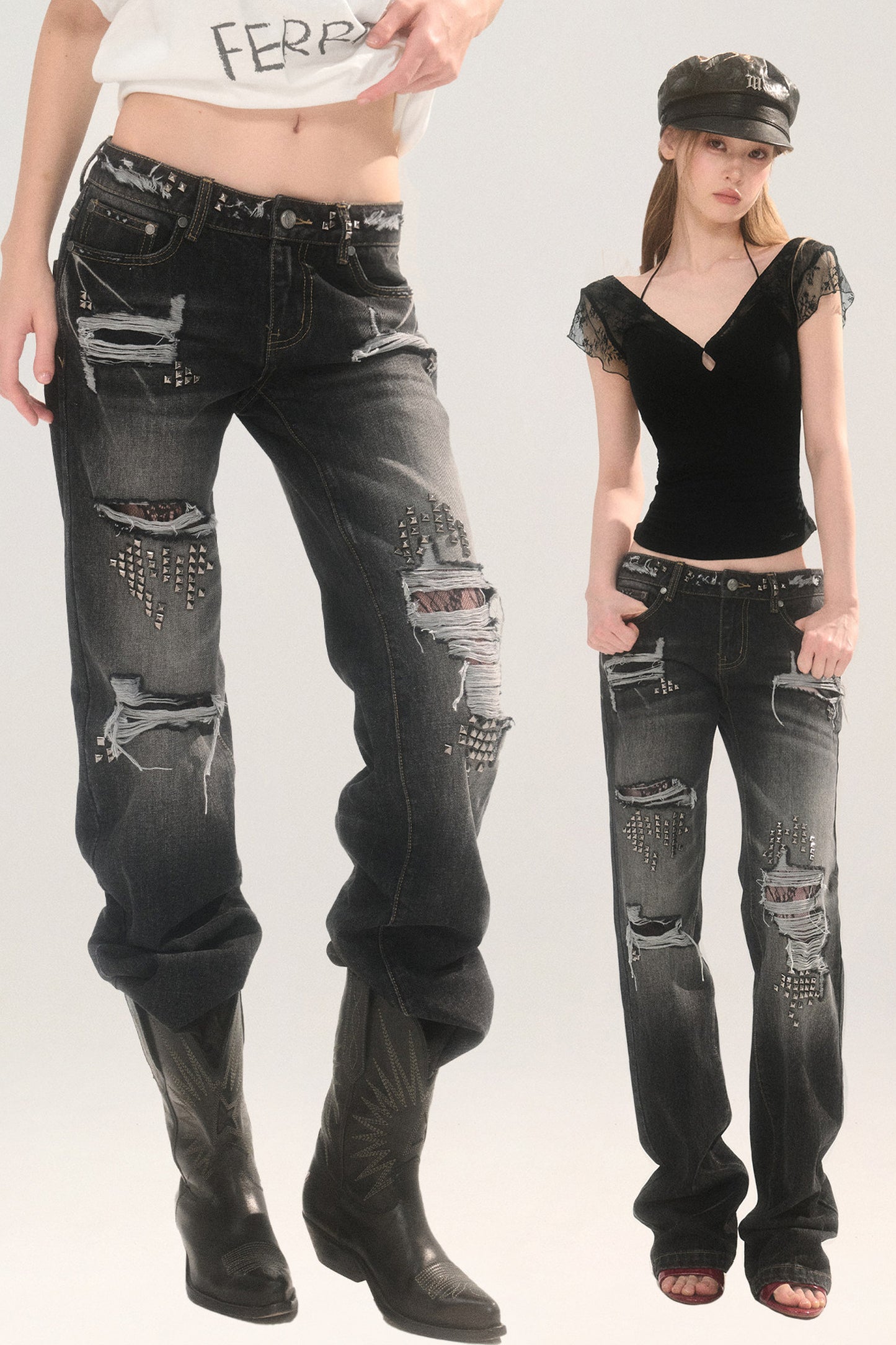 Straight Ripped Jeans