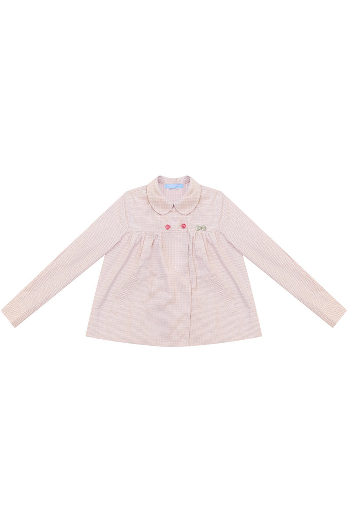 Pink Plaid Doll Collar Shirt
