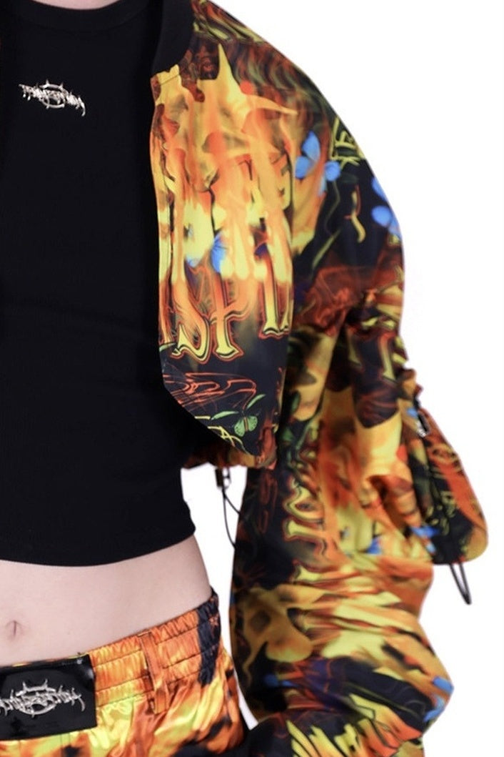Y2K Silhouette Sleeve Short Jacket