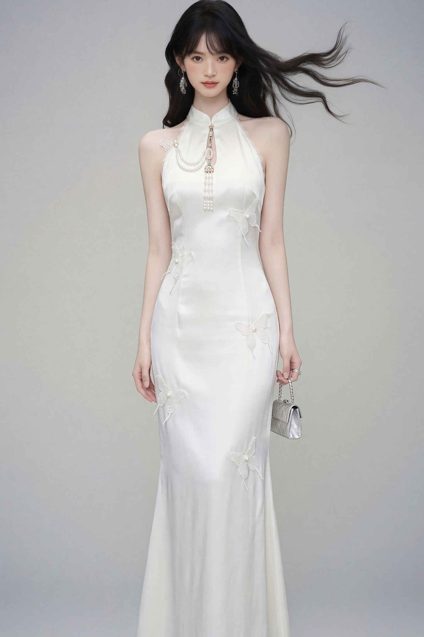 Butterfly Embroidered Cheongsam Dress