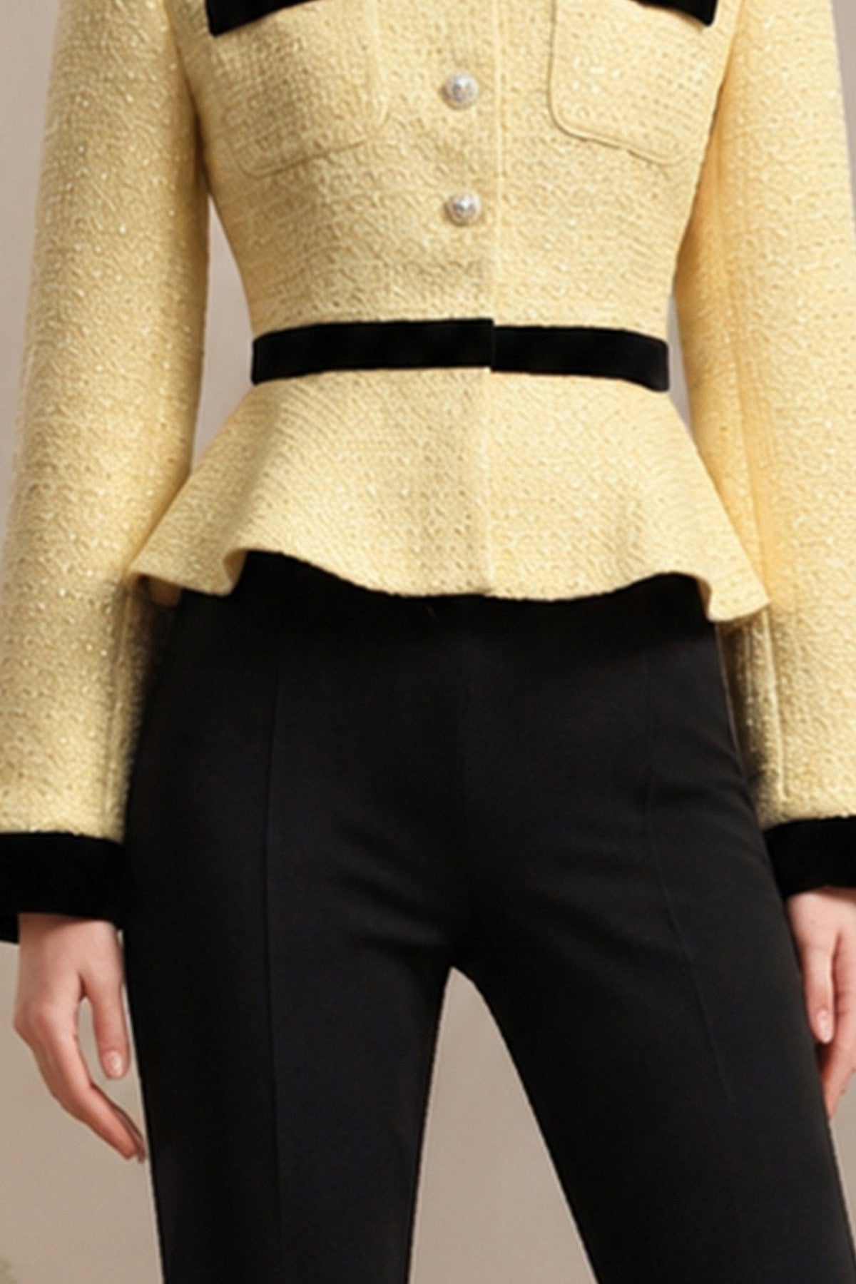 Socialite Style Round Neck Short Jacket