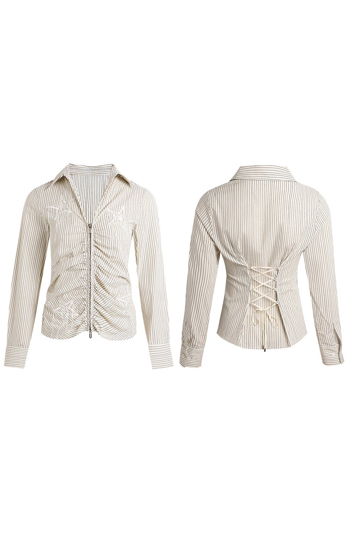 Embroidery Striped Shirt
